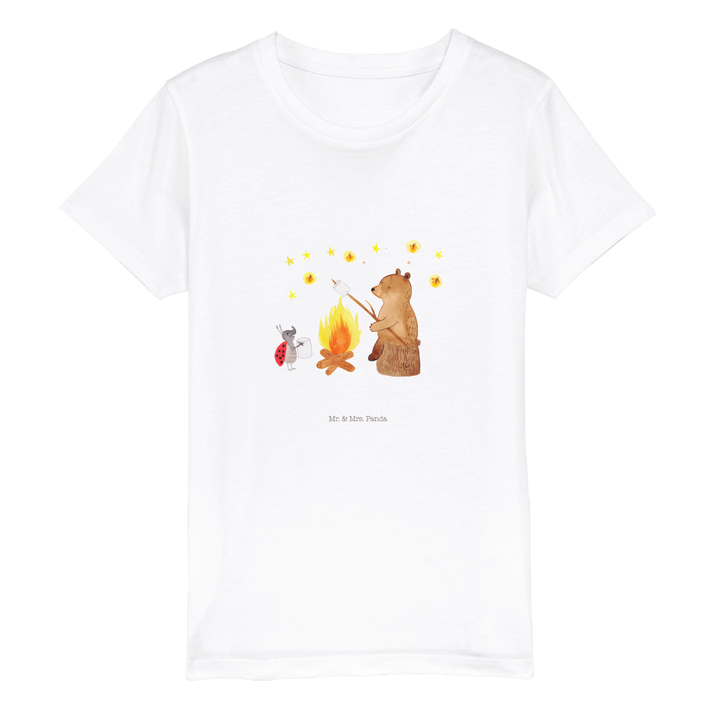 Organic Kinder T-Shirt Bär & Marienkäfer Lagerfeuer Kinder T-Shirt, Kinder T-Shirt Mädchen, Kinder T-Shirt Jungen, Bär, Teddy, Teddybär, Lagerfeuer