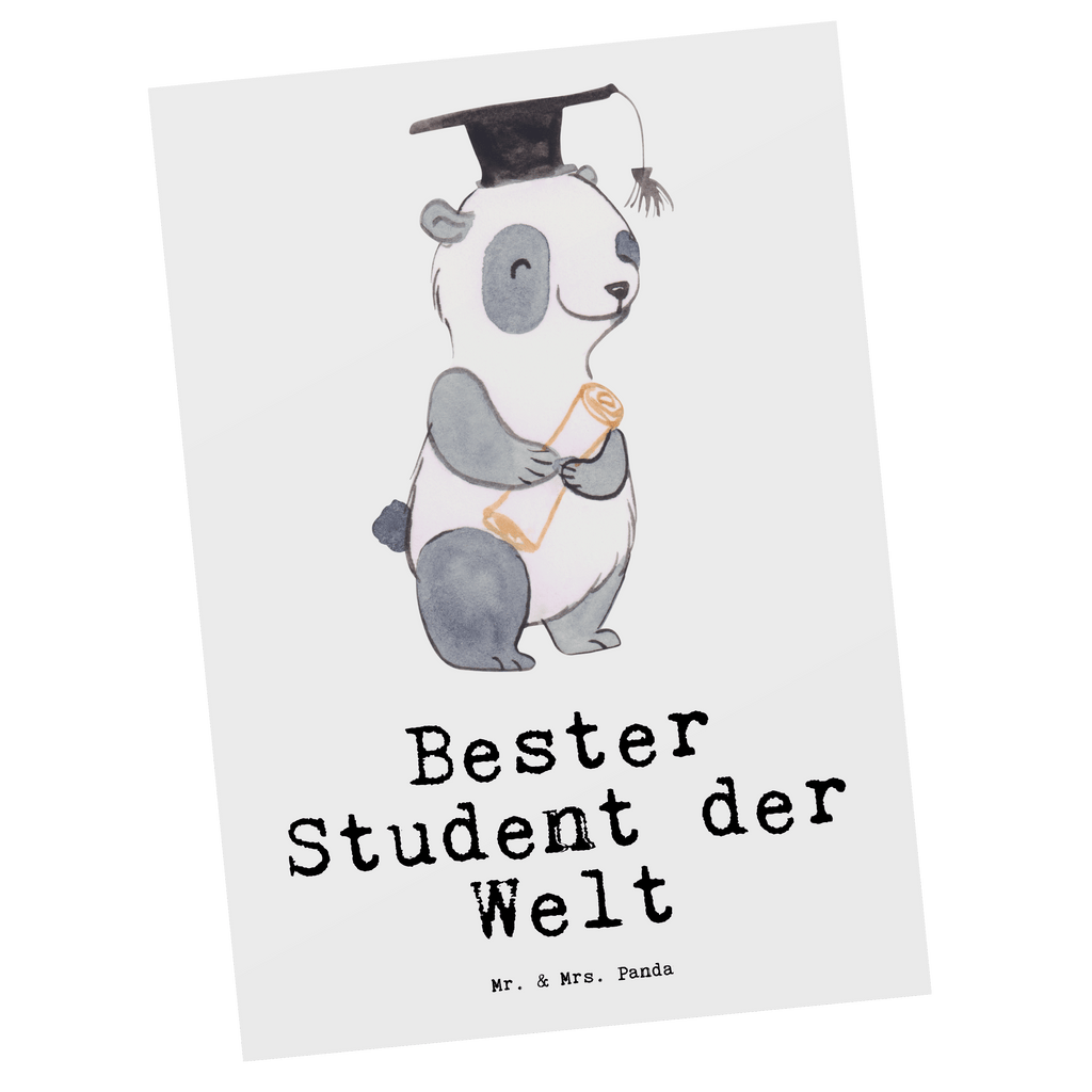 Postkarte Panda Bester Student der Welt Postkarte, Karte, Geschenkkarte, Grußkarte, Einladung, Ansichtskarte, Geburtstagskarte, Einladungskarte, Dankeskarte, Ansichtskarten, Einladung Geburtstag, Einladungskarten Geburtstag, für, Dankeschön, Geschenk, Schenken, Geburtstag, Geburtstagsgeschenk, Geschenkidee, Danke, Bedanken, Mitbringsel, Freude machen, Geschenktipp, Student, Studium, Sohn, Spaß, Musterschüler, lustig, Studienabschluss, witzig, Universität, Abschluss, Alumni, Uni, Studenten, Hochschule