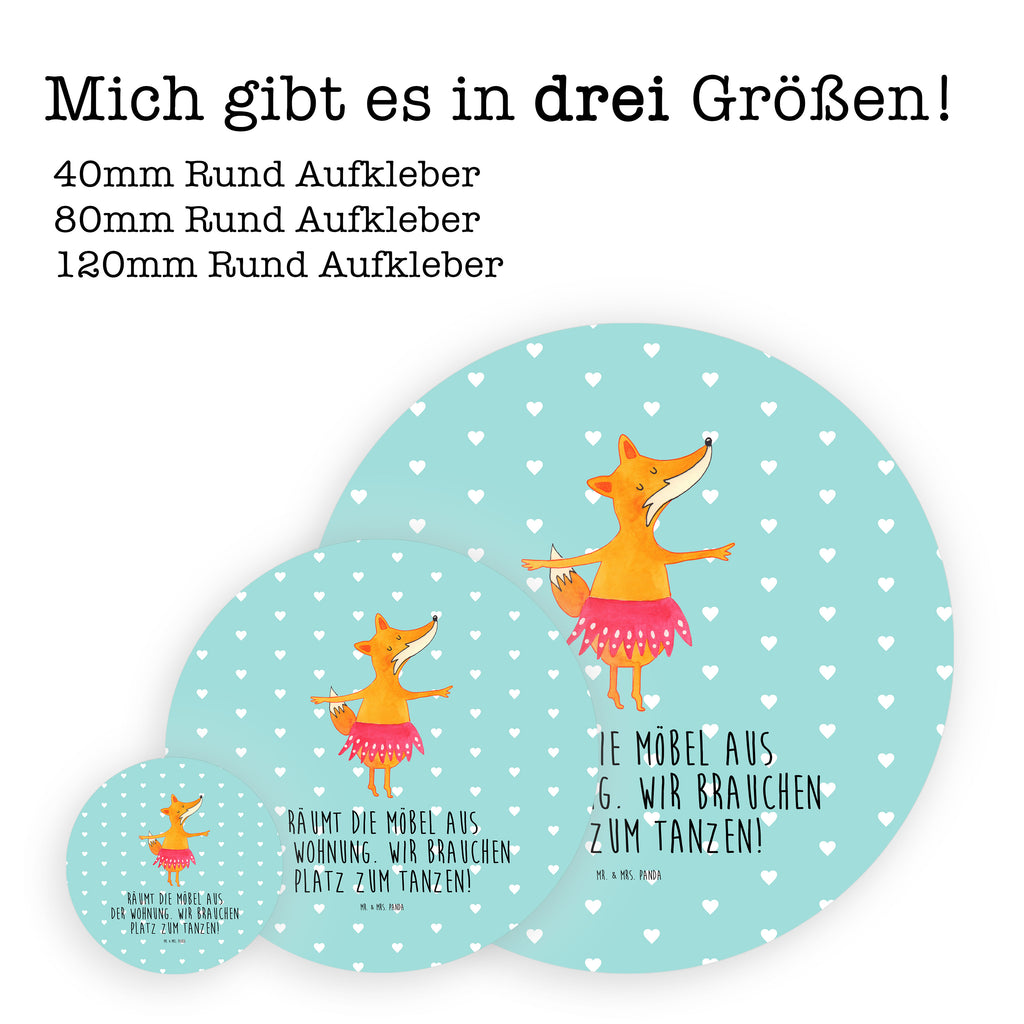 Rund Aufkleber Fuchs Ballerina Sticker, Aufkleber, Etikett, Fuchs, Fuchs Spruch, Füchse, Füchsin, Ballerina, Ballett, Tänzerin, Tanzen, Party, Einladung, Geburtstag