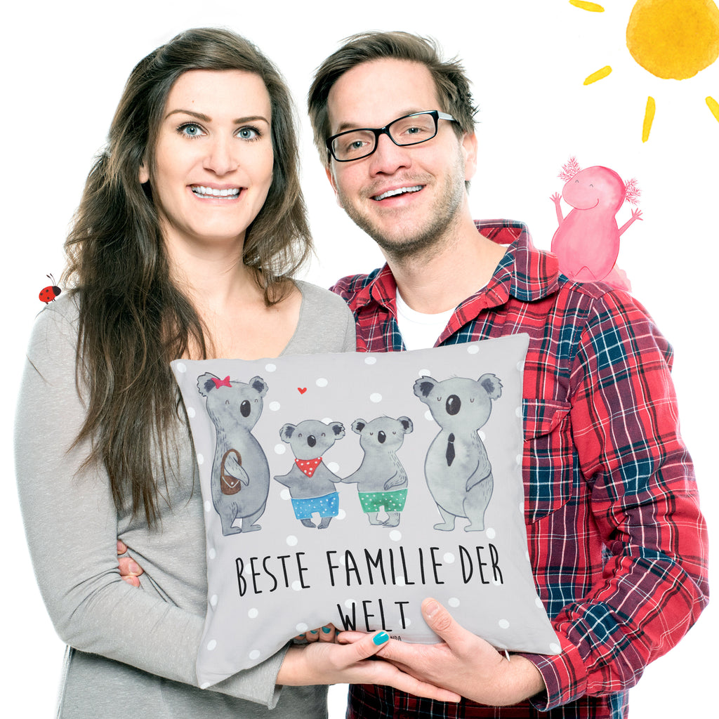 40x40 Kissen Koala Familie zwei Kissenhülle, Kopfkissen, Sofakissen, Dekokissen, Motivkissen, Familie, Vatertag, Muttertag, Bruder, Schwester, Mama, Papa, Oma, Opa, Koala, Koalabär, beste Familie, Familienzeit, Familienleben, Koalafamilie, Lieblingsfamilie