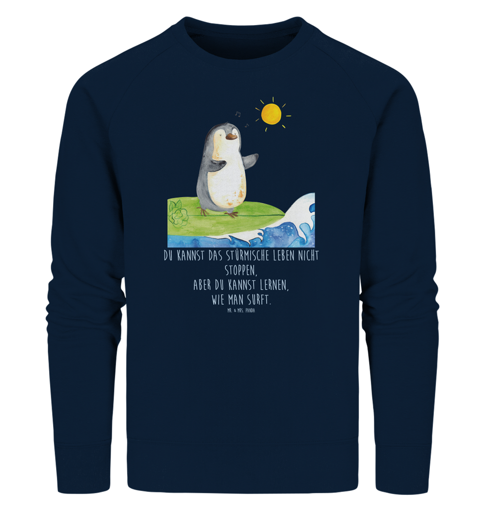 Organic Pullover Pinguin Surfer Pullover, Pullover Männer, Pullover Frauen, Sweatshirt, Sweatshirt Männer, Sweatshirt Frauen, Unisex, Pinguin, Pinguine, surfen, Surfer, Hawaii, Urlaub, Wellen, Wellen reiten, Portugal