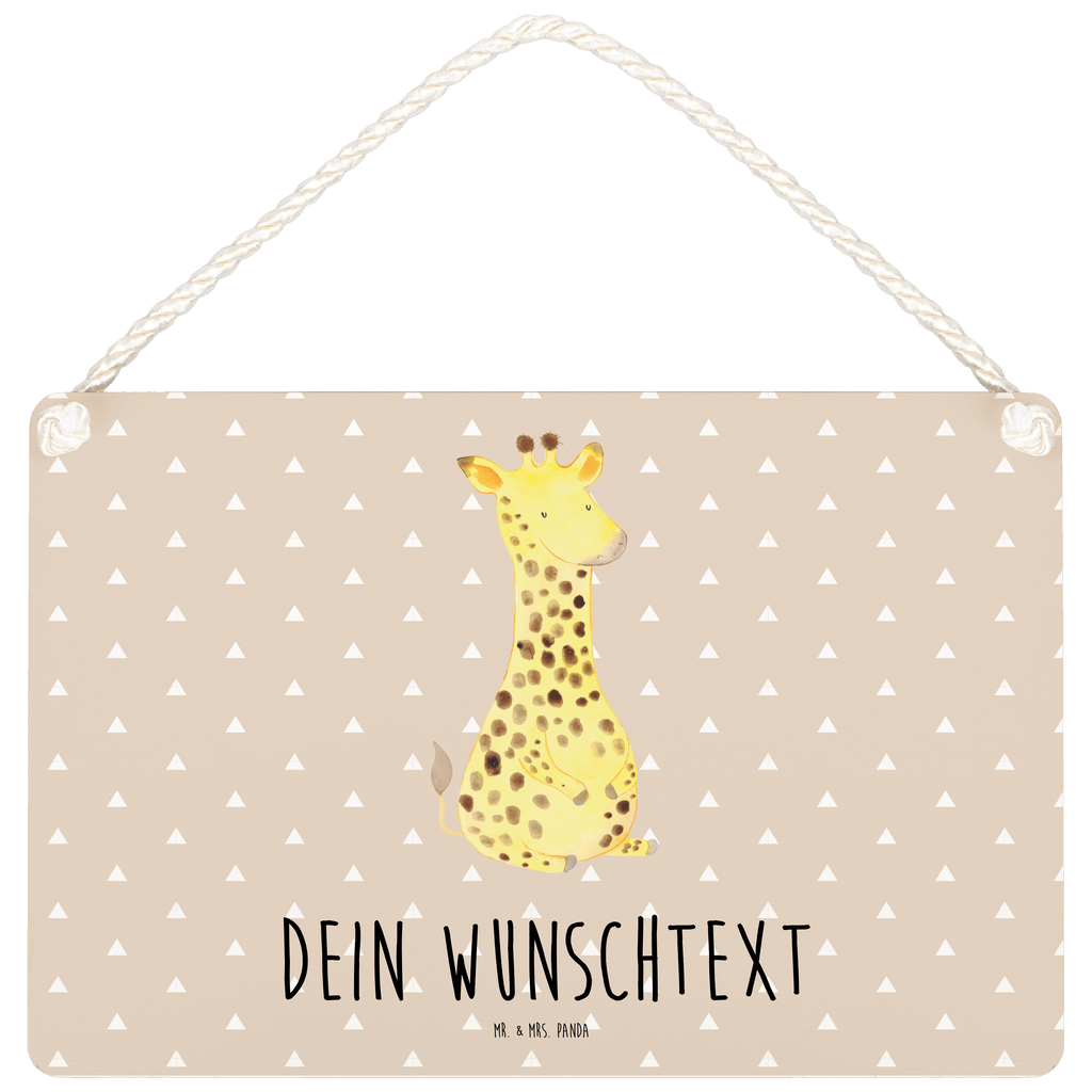 Personalisiertes Deko Schild Giraffe Zufrieden Dekoschild, Deko Schild, Schild, Tür Schild, Türschild, Holzschild, Wandschild, Wanddeko, Afrika, Wildtiere, Giraffe, Zufrieden, Glück, Abenteuer