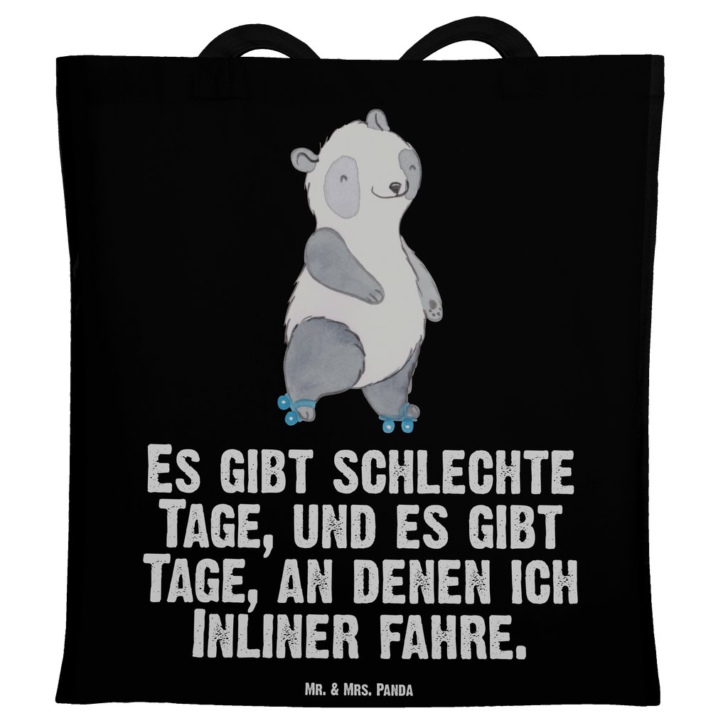 Tragetasche Panda Inliner fahren Tage Beuteltasche, Beutel, Einkaufstasche, Jutebeutel, Stoffbeutel, Tasche, Shopper, Umhängetasche, Strandtasche, Schultertasche, Stofftasche, Tragetasche, Badetasche, Jutetasche, Einkaufstüte, Laptoptasche, Geschenk, Sport, Sportart, Hobby, Schenken, Danke, Dankeschön, Auszeichnung, Gewinn, Sportler, Inliner fahren, Rollschuh fahren, Rollerblades, inlinern