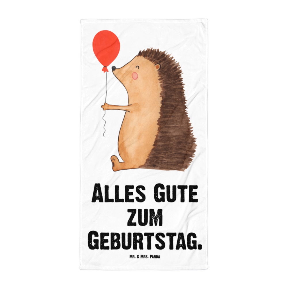 XL Badehandtuch Igel Luftballon Handtuch, Badetuch, Duschtuch, Strandtuch, Saunatuch, Tiermotive, Gute Laune, lustige Sprüche, Tiere, Igel, Geburtstag, Herzlichen Glückwunsch, Glückwunsch, Geburtstagskind, Ballon, Happy Birthday