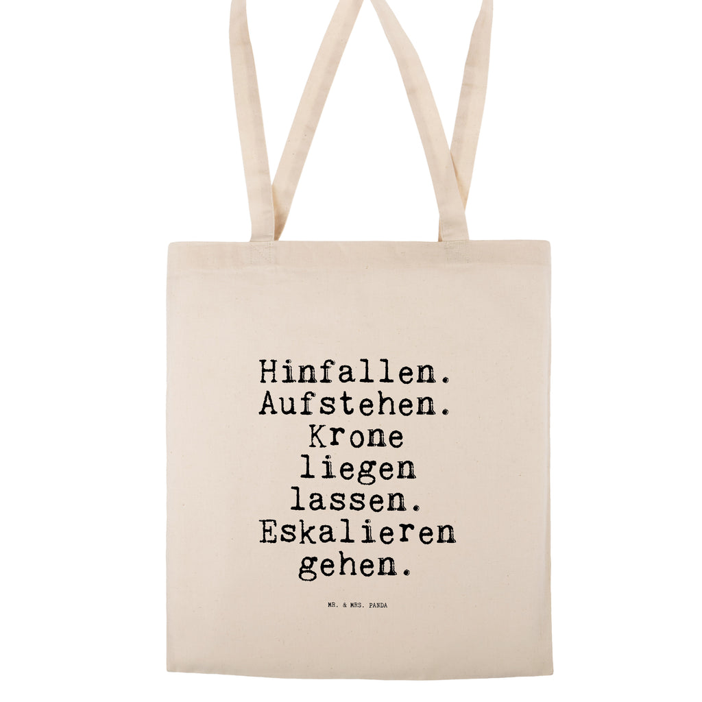 Tragetasche Hinfallen. Aufstehen. Krone liegen... Beuteltasche, Beutel, Einkaufstasche, Jutebeutel, Stoffbeutel, Tasche, Shopper, Umhängetasche, Strandtasche, Schultertasche, Stofftasche, Tragetasche, Badetasche, Jutetasche, Einkaufstüte, Laptoptasche, Spruch, Sprüche, lustige Sprüche, Weisheiten, Zitate, Spruch Geschenke, Spruch Sprüche Weisheiten Zitate Lustig Weisheit Worte