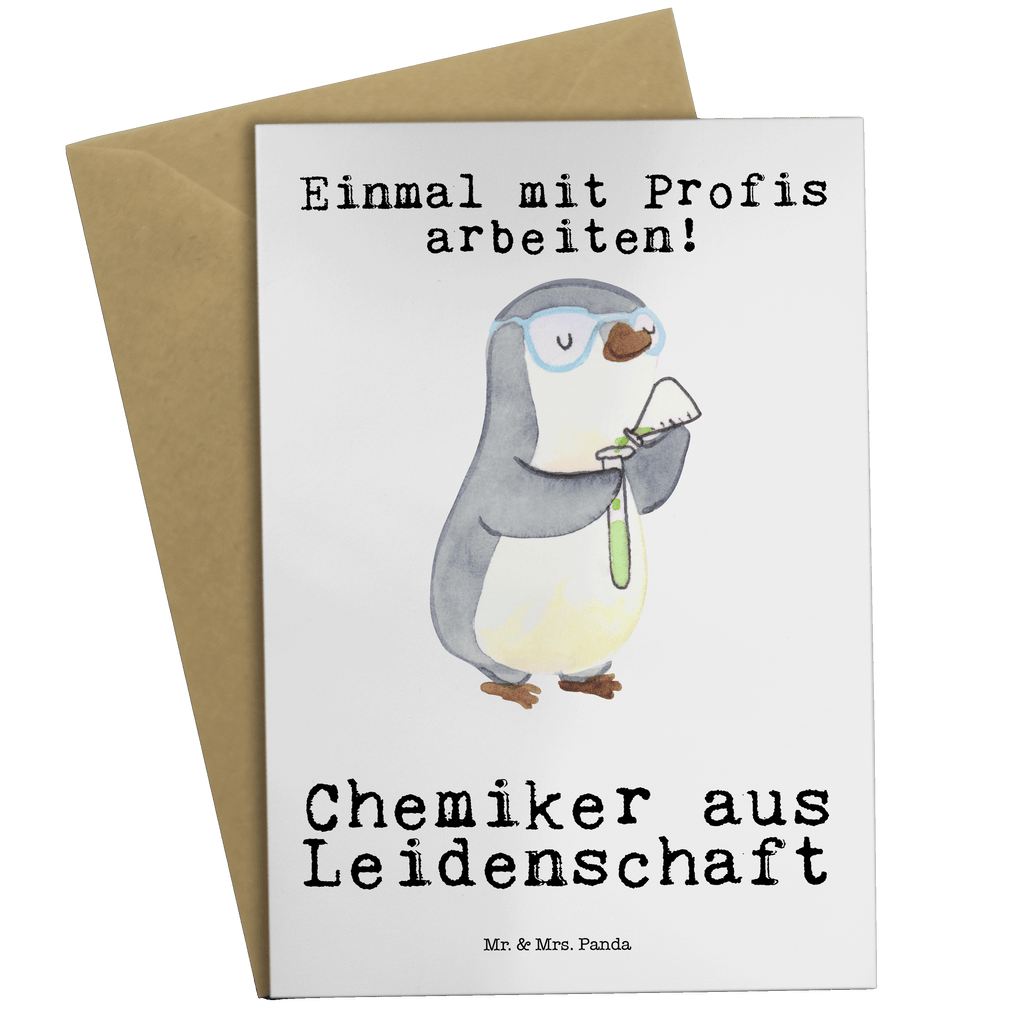 Grußkarte Chemiker aus Leidenschaft Grußkarte, Klappkarte, Einladungskarte, Glückwunschkarte, Hochzeitskarte, Geburtstagskarte, Karte, Ansichtskarten, Beruf, Ausbildung, Jubiläum, Abschied, Rente, Kollege, Kollegin, Geschenk, Schenken, Arbeitskollege, Mitarbeiter, Firma, Danke, Dankeschön, Chemiker, Chemielaborant, Naturwissenschaftler, Labor, Studium, Forschung, Wissenschaftler