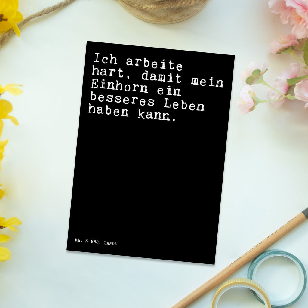 Postkarte Sprüche und Zitate Ich arbeite hart, damit mein Einhorn ein besseres Leben haben kann. Postkarte, Karte, Geschenkkarte, Grußkarte, Einladung, Ansichtskarte, Geburtstagskarte, Einladungskarte, Dankeskarte, Ansichtskarten, Einladung Geburtstag, Einladungskarten Geburtstag, Spruch, Sprüche, lustige Sprüche, Weisheiten, Zitate, Spruch Geschenke, Spruch Sprüche Weisheiten Zitate Lustig Weisheit Worte