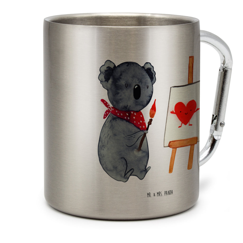 Edelstahlbecher Koala Künstler Edelstahltasse, Karabiner, Edelstahlbecher, Outdoor, Camping, Tasse, Becher, Koala, Koalabär, Liebe, Liebensbeweis, Liebesgeschenk, Gefühle, Künstler, zeichnen