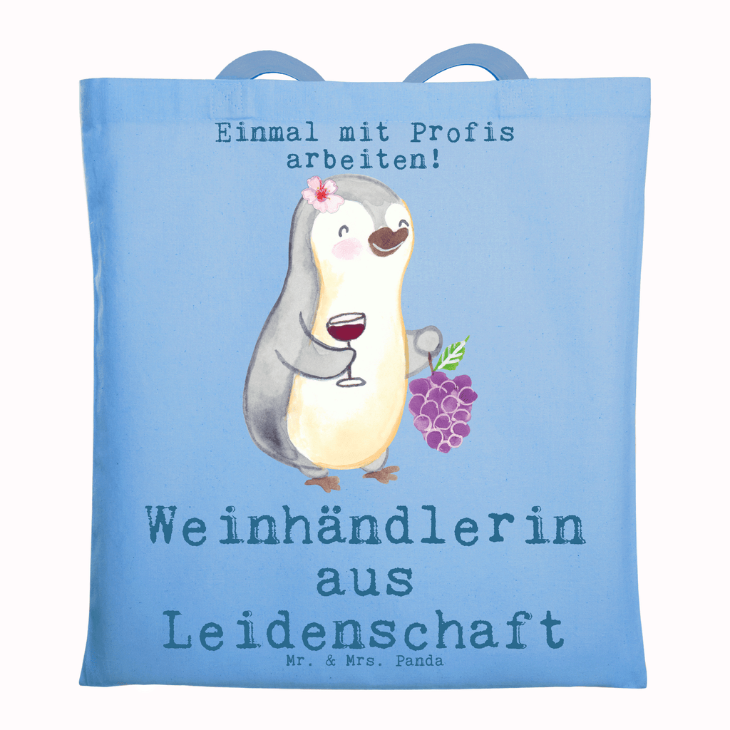 Tragetasche Weinhändlerin aus Leidenschaft Beuteltasche, Beutel, Einkaufstasche, Jutebeutel, Stoffbeutel, Tasche, Shopper, Umhängetasche, Strandtasche, Schultertasche, Stofftasche, Tragetasche, Badetasche, Jutetasche, Einkaufstüte, Laptoptasche, Beruf, Ausbildung, Jubiläum, Abschied, Rente, Kollege, Kollegin, Geschenk, Schenken, Arbeitskollege, Mitarbeiter, Firma, Danke, Dankeschön