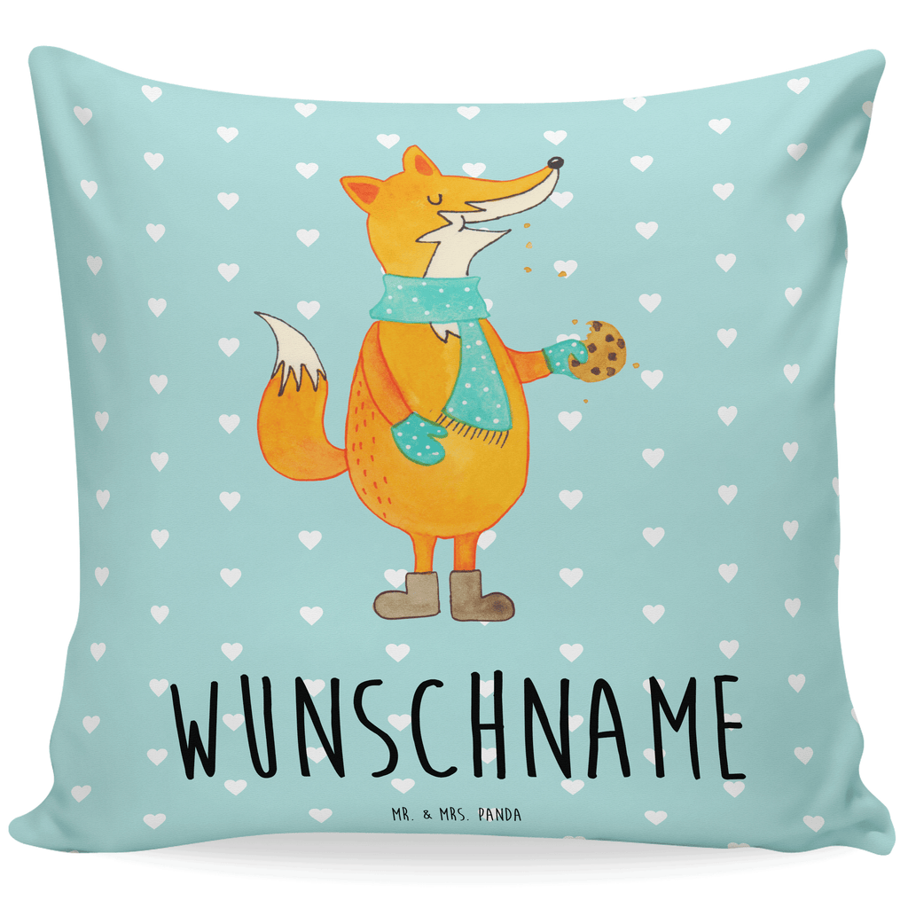 Personalisiertes Kissen Fuchs Keks Kissen, personalisiert, Name, Wunschname, bedrucken, Kopfkissen, Fuchs, Füchse, Backen Spruch, Kekse, Winter, Weihnachtszeit, Plätzchen, Liebe, Küche Deko