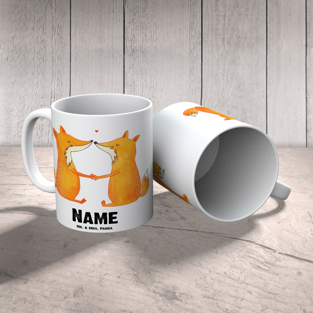 Personalisierte Tasse Füchse Liebe Personalisierte Tasse, Namenstasse, Wunschname, Personalisiert, Tasse, Namen, Drucken, Tasse mit Namen, Fuchs, Füchse, Fox, Liebe, Liebespaar, Paar, Partner, Freundin, Freund, Ehe, Verlobte, Ehemann, Ehefrau, Liebesbeweis