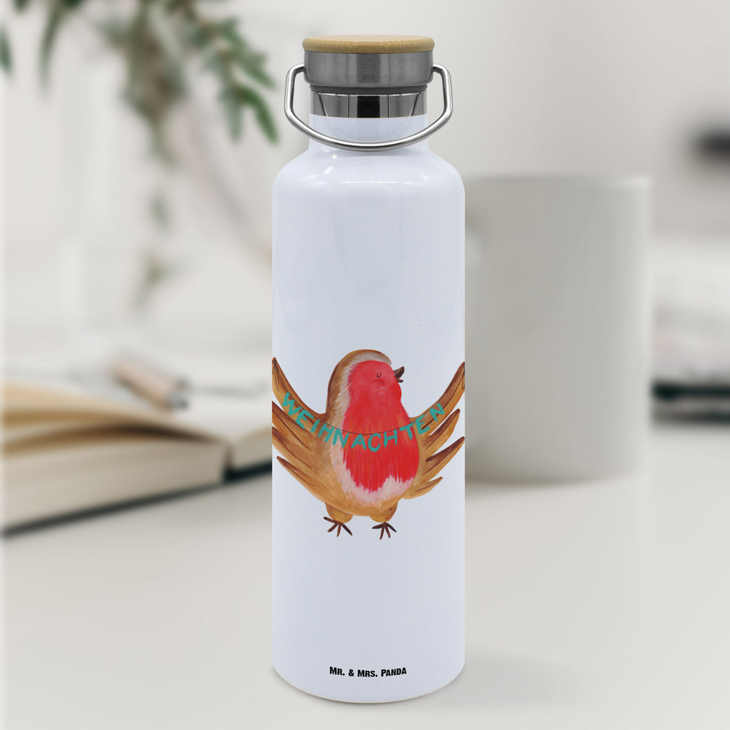 Trinkflasche Rotkehlchen Weihnachten Thermosflasche, Isolierflasche, Edelstahl, Trinkflasche, isoliert, Wamrhaltefunktion, Sportflasche, Flasche zum Sport, Sportlerflasche, Winter, Weihnachten, Weihnachtsdeko, Nikolaus, Advent, Heiligabend, Wintermotiv, Frohe Weihnachten, Weihnachtsmotiv, Weihnachtsgruß, Vogel, xmas