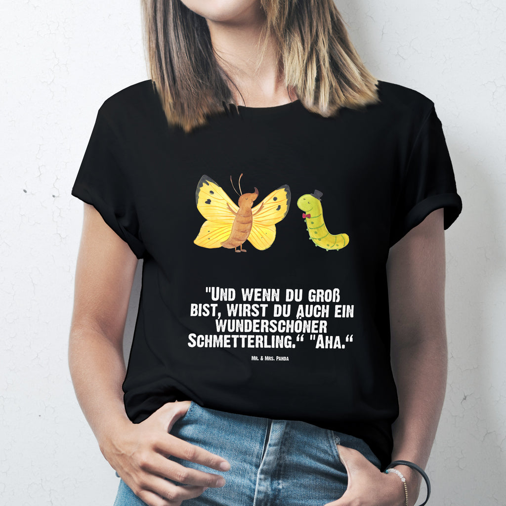 T-Shirt Standard Raupe & Schmetterling T-Shirt, Shirt, Tshirt, Lustiges T-Shirt, T-Shirt mit Spruch, Party, Junggesellenabschied, Jubiläum, Geburstag, Herrn, Damen, Männer, Frauen, Schlafshirt, Nachthemd, Sprüche, Tiermotive, Gute Laune, lustige Sprüche, Tiere, Raupe, Schmetterling, Zitronenfalter, Entwicklung, Erwachsen werden, Kokon, Hut, Hütchen, Schönheit, Aufwachsen