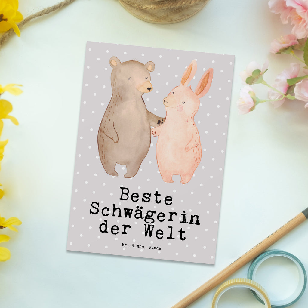 Postkarte Hase Beste Schwägerin der Welt Postkarte, Karte, Geschenkkarte, Grußkarte, Einladung, Ansichtskarte, Geburtstagskarte, Einladungskarte, Dankeskarte, Ansichtskarten, Einladung Geburtstag, Einladungskarten Geburtstag, für, Dankeschön, Geschenk, Schenken, Geburtstag, Geburtstagsgeschenk, Geschenkidee, Danke, Bedanken, Mitbringsel, Freude machen, Geschenktipp, Schwägerin, Schwähgerin, Schwippschwägerin, Familie, Verwandtschaft, angeheiratet, Frau, Ehemann, Schwester, Ehefrau, Bruder, Partner