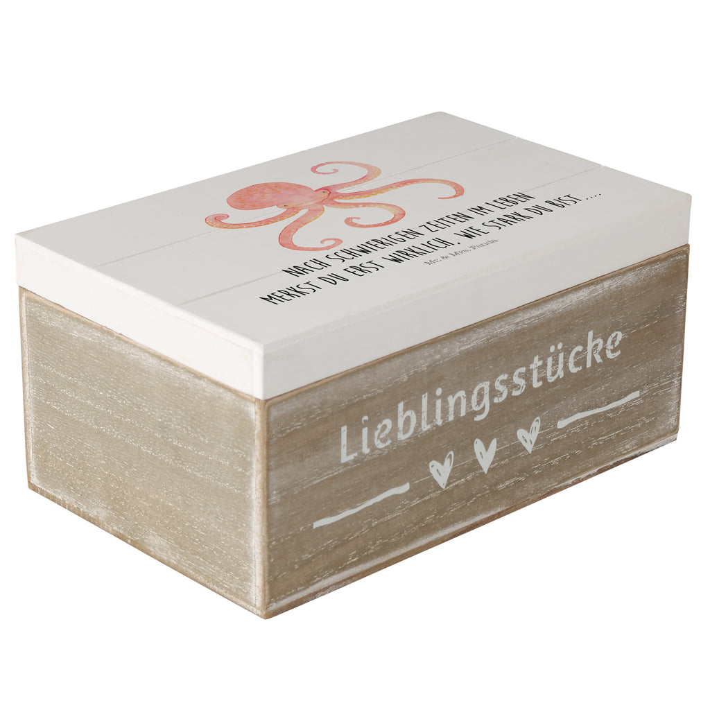 Holzkiste Tintenfisch Holzkiste, Kiste, Schatzkiste, Truhe, Schatulle, XXL, Erinnerungsbox, Erinnerungskiste, Dekokiste, Aufbewahrungsbox, Geschenkbox, Geschenkdose, Tiermotive, Gute Laune, lustige Sprüche, Tiere, Meer, Meerestier, Krake, Tintenfisch, Arme, Wasser, Ozean