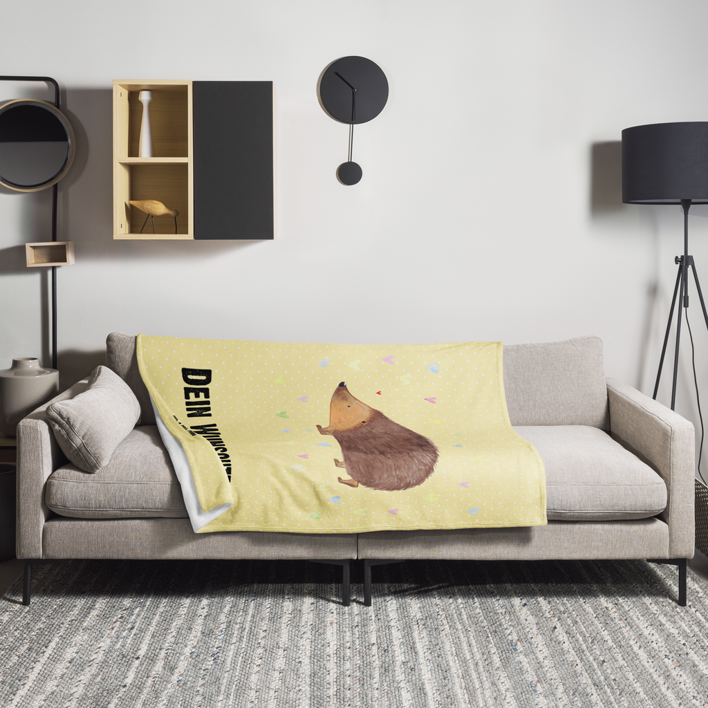 Personalisierte Decke Igel Herzen Personalisierte Decke, Decke mit Namen, Kuscheldecke mit Namen, Decke bedrucken, Kuscheldecke bedrucken, Tiermotive, Gute Laune, lustige Sprüche, Tiere, Liebe, Herz, Herzen, Igel, Vertrauen, Kuss, Leben