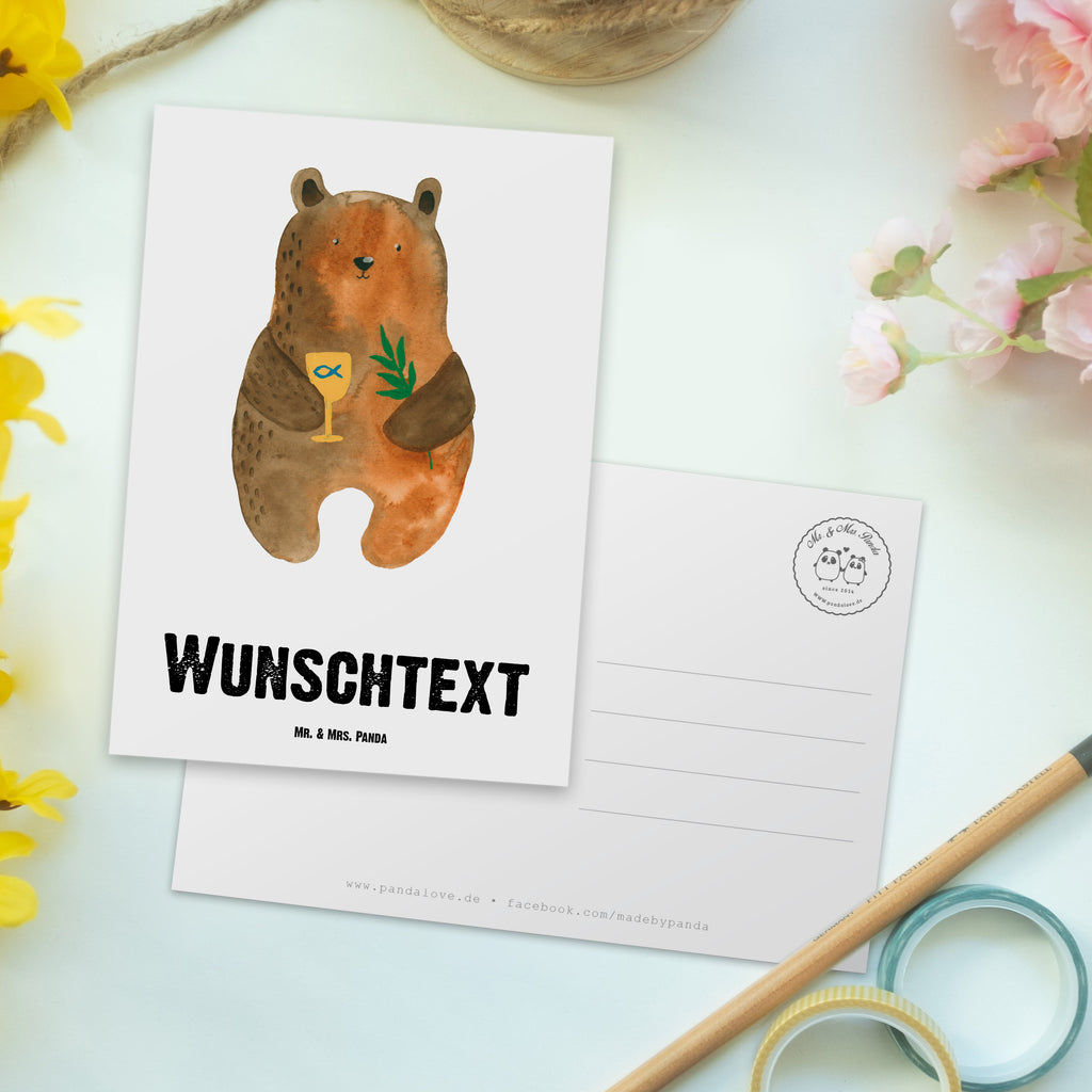 Personalisierte Postkarte Konfirmation-Bär Postkarte mit Namen, Postkarte bedrucken, Postkarte mit Wunschtext, Postkarte personalisierbar, Geschenkkarte mit Namen, Grußkarte mit Namen, Karte mit Namen, Einladung mit Namen, Ansichtskarte mit Namen, Geschenkkarte mit Wunschtext, Grußkarte mit Wunschtext, Karte mit Wunschtext, Einladung mit Wunschtext, Ansichtskarte mit Wunschtext, Bär, Teddy, Teddybär, Konfirmation, Kirche, evangelisch, Gottesdienst