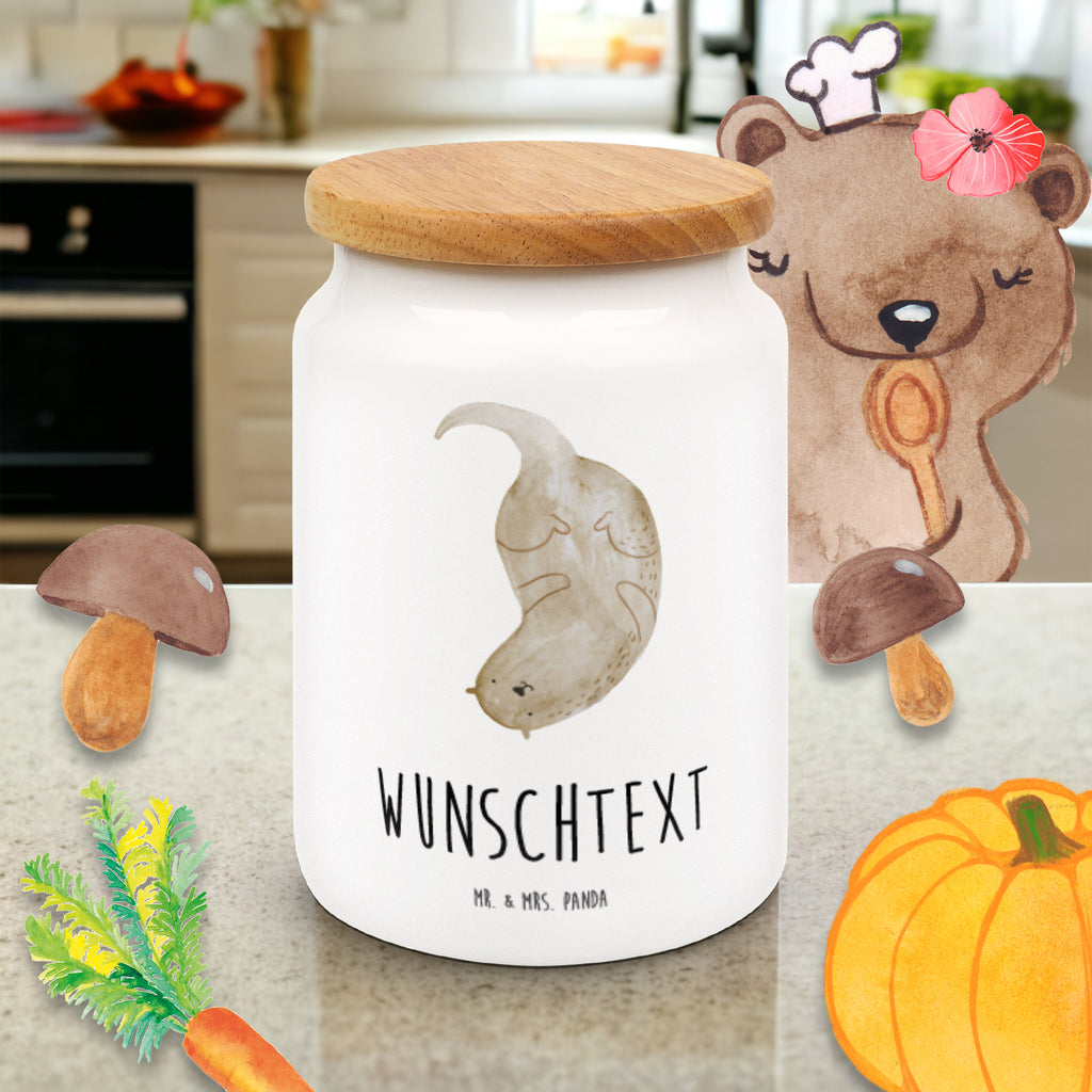 Personalisierte Vorratsdose Otter kopfüber Personalisierte Vorratsdose, Personalisierte Keksdose, Personalisierte Keramikdose, Personalisierte Leckerlidose, Personalisierte Dose, Personalisierter Vorratsbehälter, Personalisierte Aufbewahrungsdose, Otter, Fischotter, Seeotter, Otter Seeotter See Otter