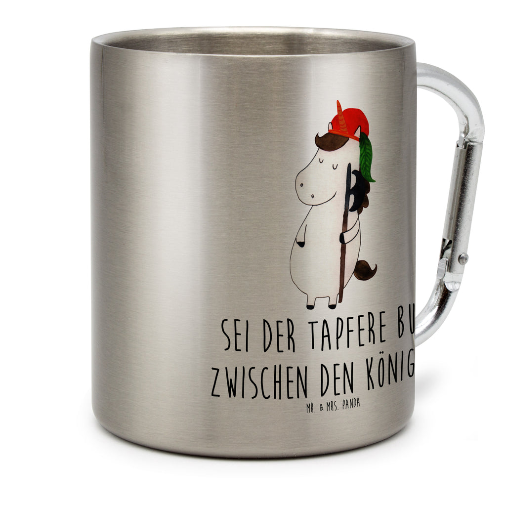 Edelstahlbecher Einhorn Bube Edelstahltasse, Karabiner, Edelstahlbecher, Outdoor, Camping, Tasse, Becher, Einhorn, Einhörner, Einhorn Deko, Pegasus, Unicorn, Bube, Mittelalter