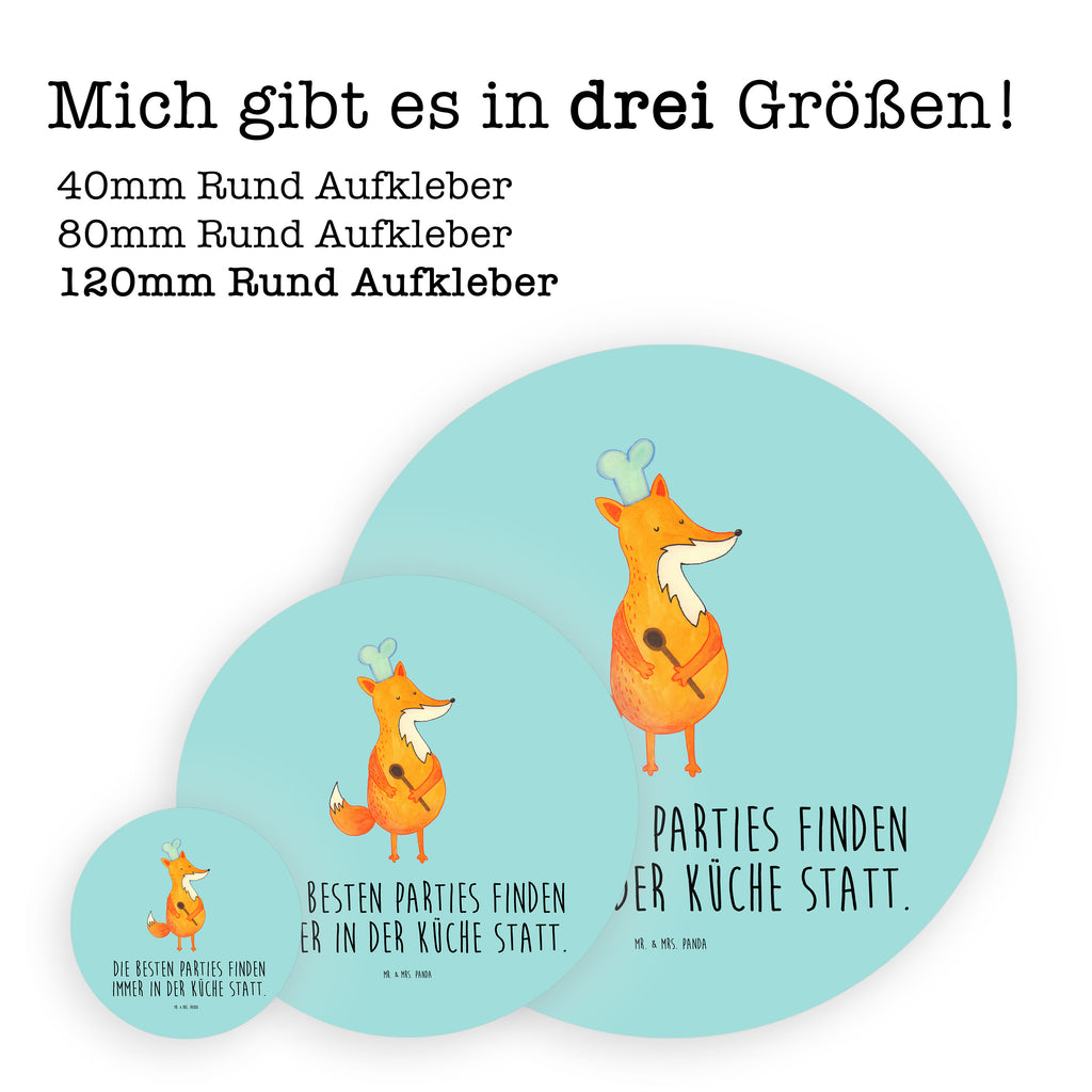 Rund Aufkleber Fuchs Koch Sticker, Aufkleber, Etikett, Fuchs, Füchse, Koch Geschenk, Küche Spruch, Küche Deko, Köche, Bäcker, Party Spruch, Spruch lustig, witzig