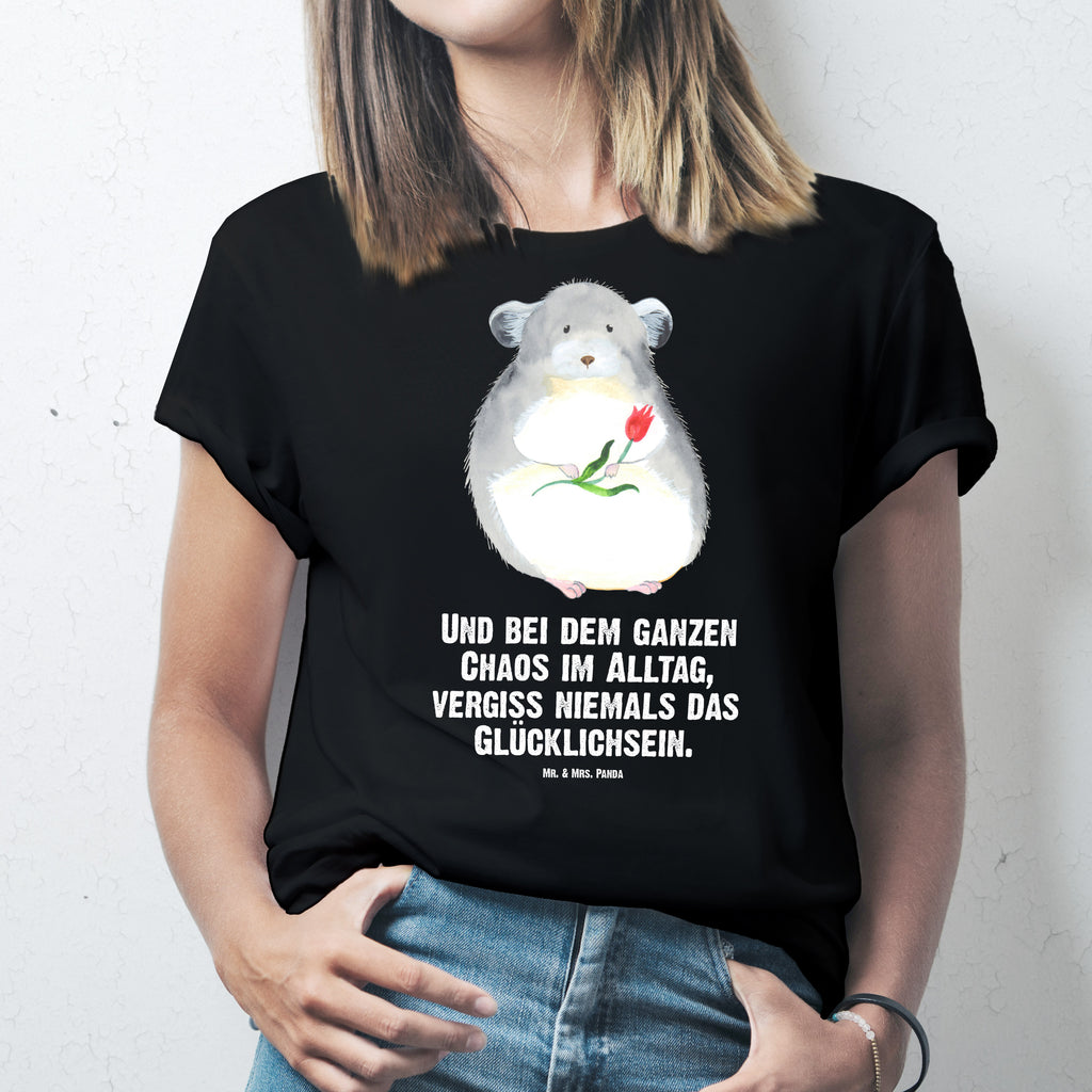 T-Shirt Standard Chinchilla Blume T-Shirt, Shirt, Tshirt, Lustiges T-Shirt, T-Shirt mit Spruch, Party, Junggesellenabschied, Jubiläum, Geburstag, Herrn, Damen, Männer, Frauen, Schlafshirt, Nachthemd, Sprüche, Tiermotive, Gute Laune, lustige Sprüche, Tiere, Chinchilla, Chinchillas, Liebeskummer, Kummer, Depressionen, traurig sein, Chaos, Glücklichsein, Büro, Büroalltag