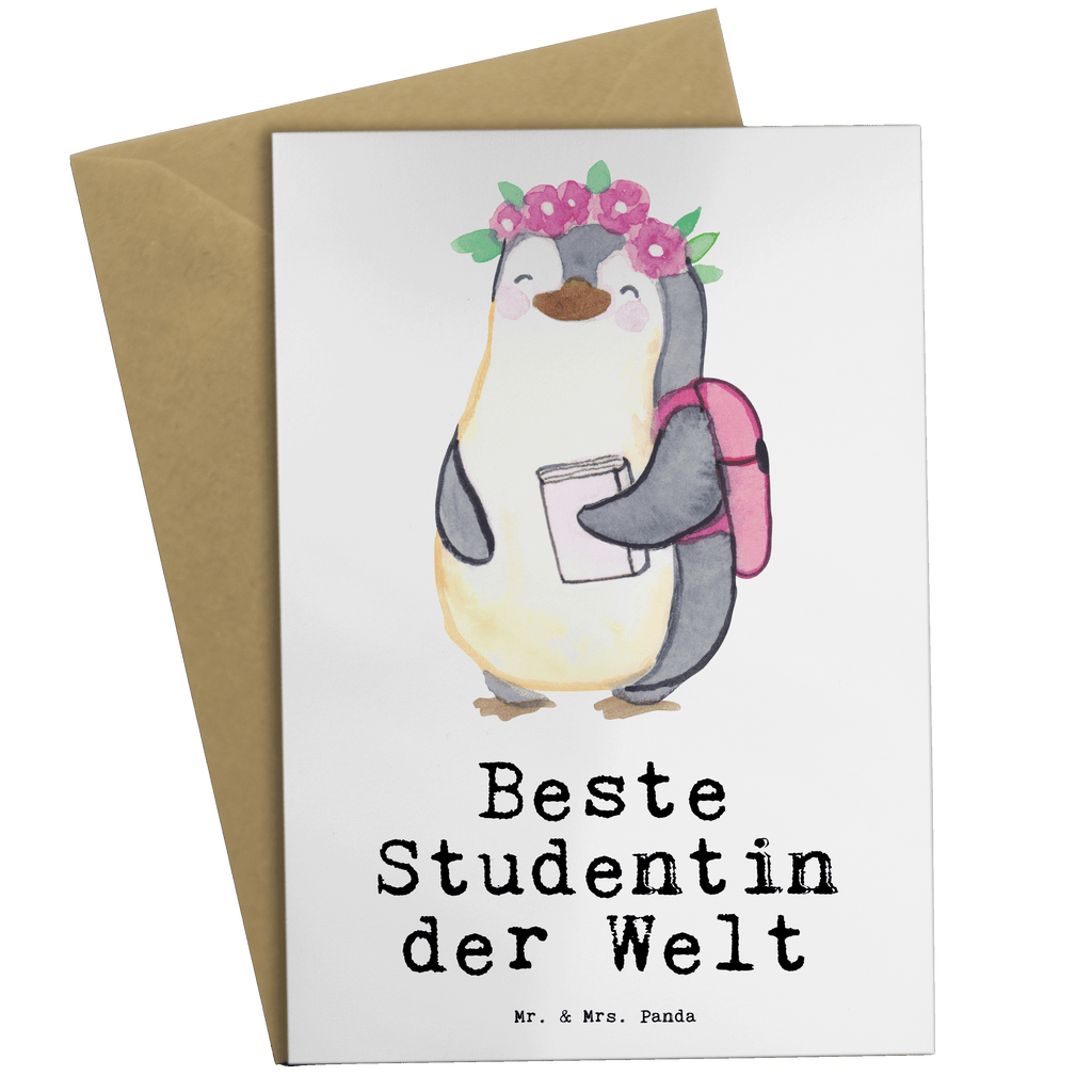 Grußkarte Pinguin Beste Studentin der Welt Grußkarte, Klappkarte, Einladungskarte, Glückwunschkarte, Hochzeitskarte, Geburtstagskarte, Karte, Ansichtskarten, für, Dankeschön, Geschenk, Schenken, Geburtstag, Geburtstagsgeschenk, Geschenkidee, Danke, Bedanken, Mitbringsel, Freude machen, Geschenktipp, Studentin, Studium, Tochter, Spaß, Musterschülerin, lustig, Studienabschluss, witzig, Universität, Abschluss, Alumni, Uni, Studenten, Hochschule