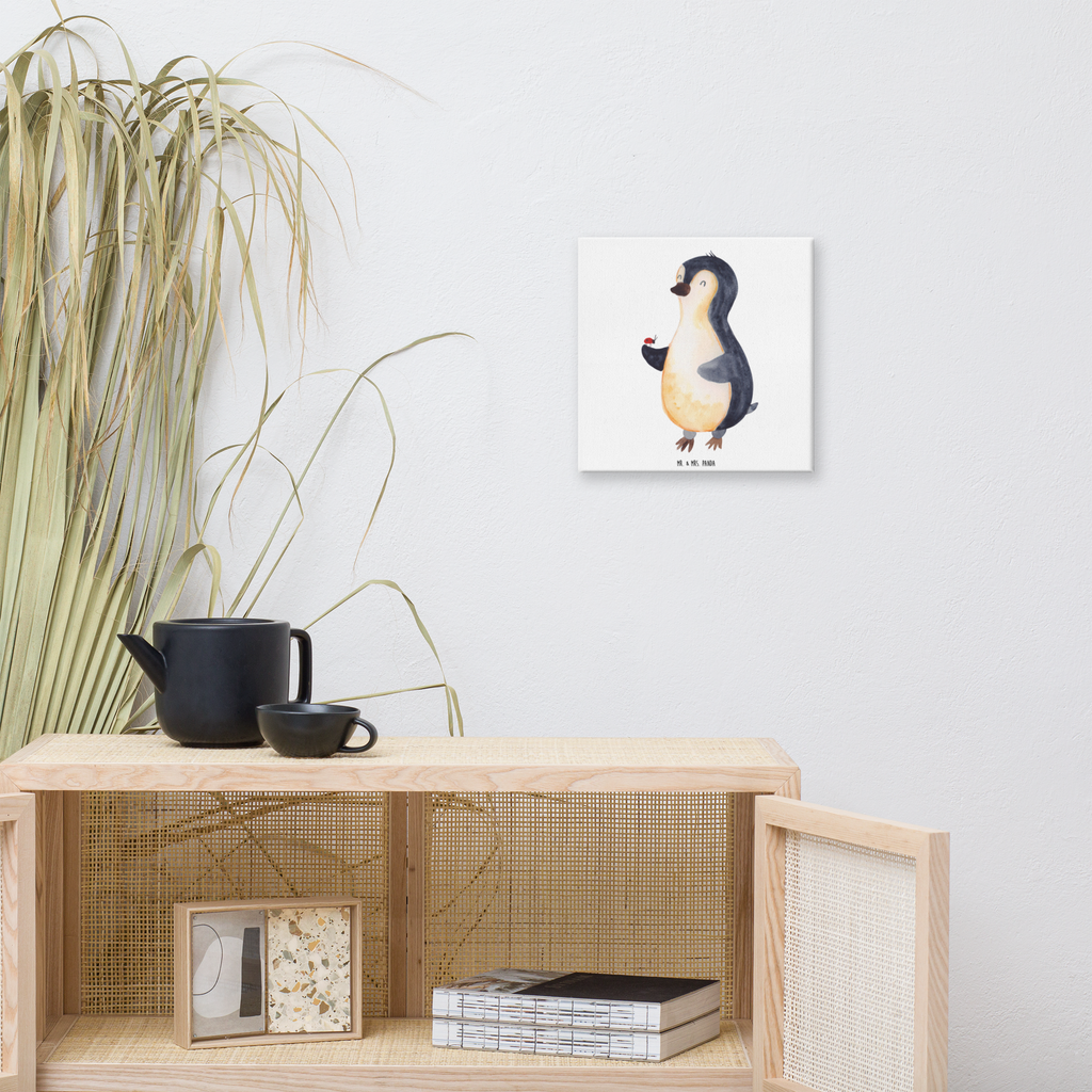 Leinwand Bild Pinguin Marienkäfer Leinwand, Bild, Kunstdruck, Wanddeko, Dekoration, Pinguin, Pinguine, Marienkäfer, Liebe, Wunder, Glück, Freude, Lebensfreude