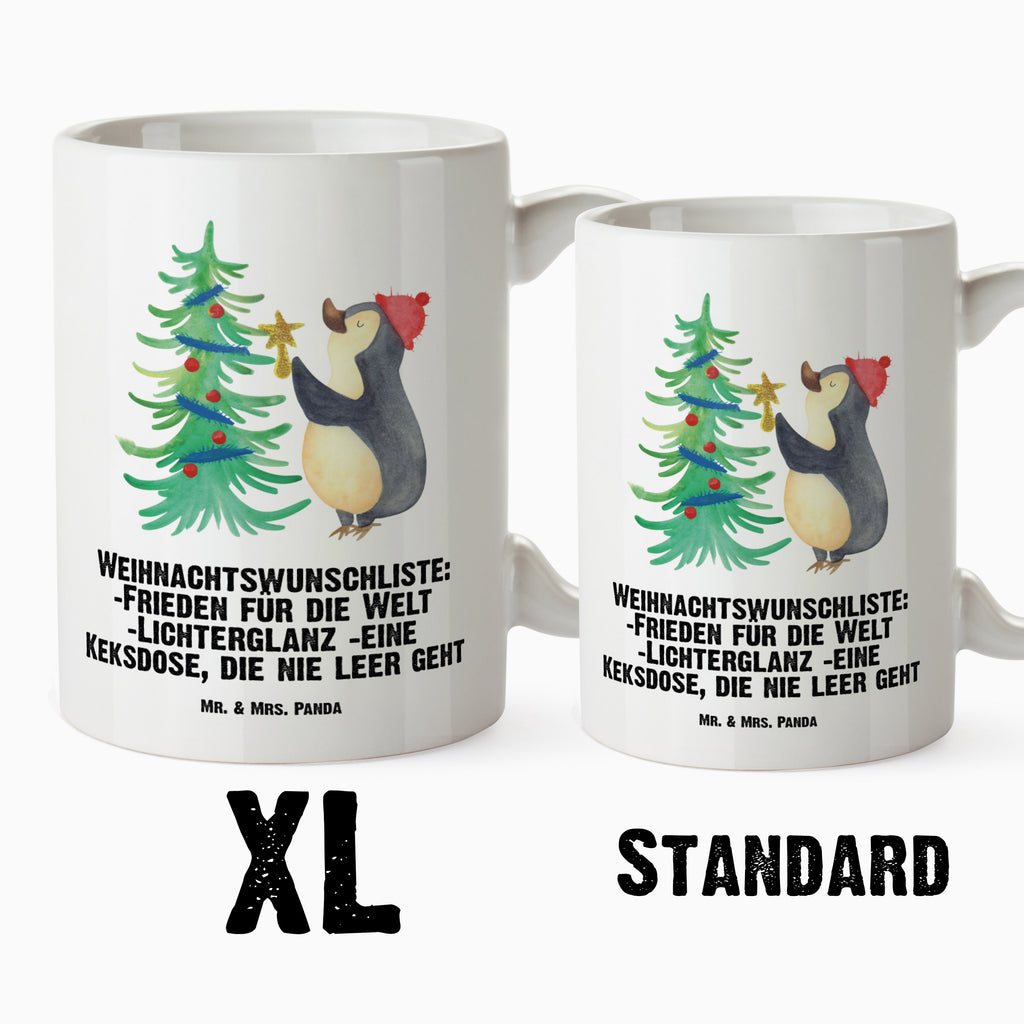 XL Tasse Pinguin Weihnachtsbaum XL Tasse, Große Tasse, Grosse Kaffeetasse, XL Becher, XL Teetasse, spülmaschinenfest, Jumbo Tasse, Groß, Winter, Weihnachten, Weihnachtsdeko, Nikolaus, Advent, Heiligabend, Wintermotiv, Pinguin