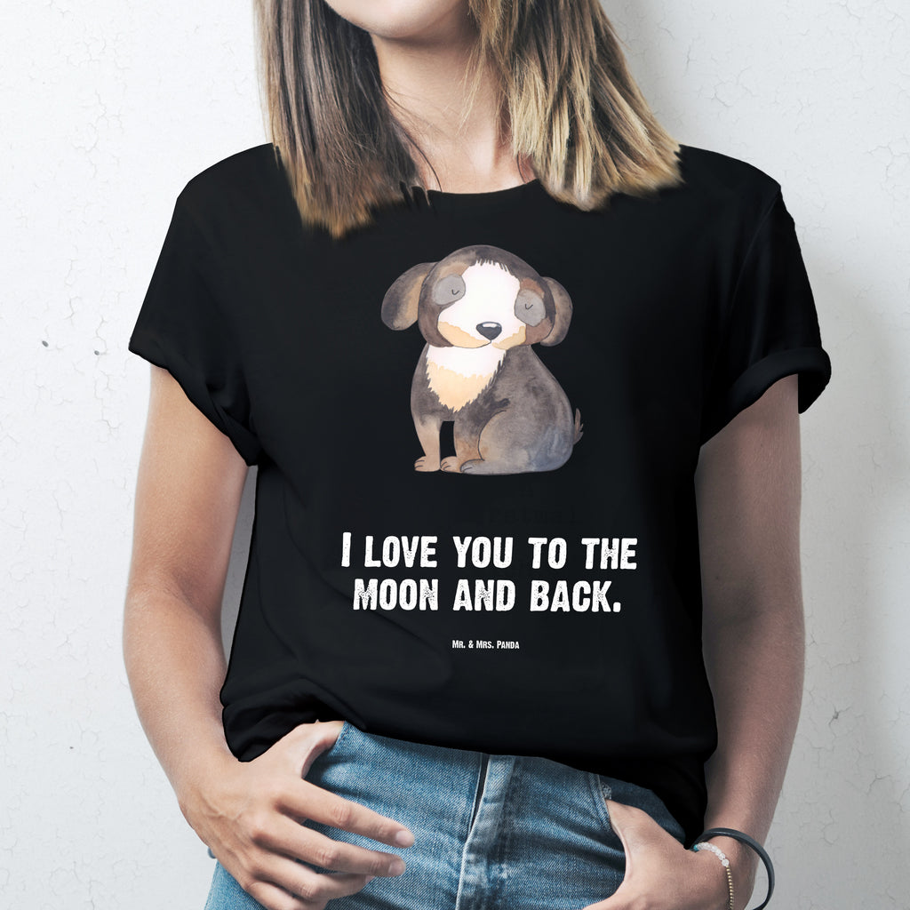 T-Shirt Standard Hund entspannt T-Shirt, Shirt, Tshirt, Lustiges T-Shirt, T-Shirt mit Spruch, Party, Junggesellenabschied, Jubiläum, Geburstag, Herrn, Damen, Männer, Frauen, Schlafshirt, Nachthemd, Sprüche, Hund, Hundemotiv, Haustier, Hunderasse, Tierliebhaber, Hundebesitzer, schwarzer Hund, Hundeliebe, Liebe, Hundeglück