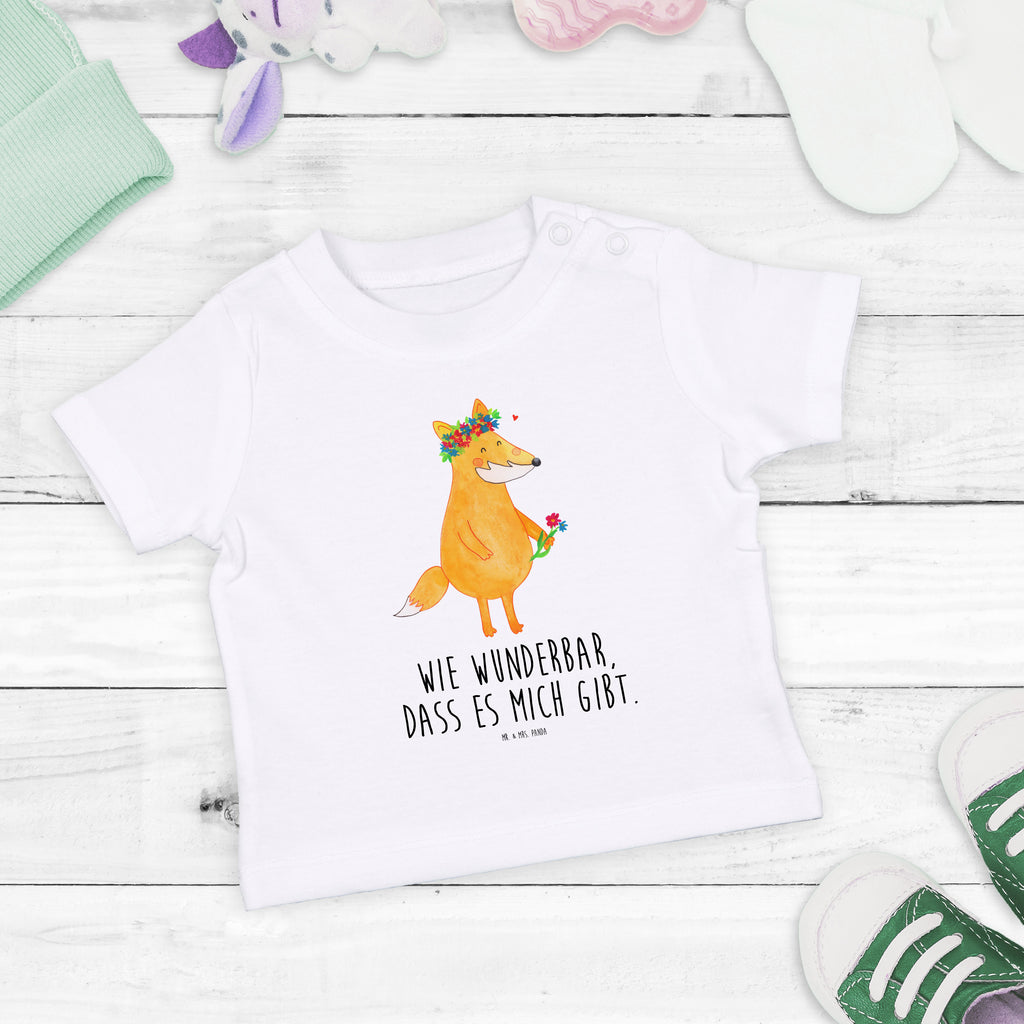 Organic Baby Shirt Fuchs Blumen Baby T-Shirt, Jungen Baby T-Shirt, Mädchen Baby T-Shirt, Shirt, Fuchs, Füchse, Fox, Liebe, Freundin, Fuchsmädchen, Blumenmädchen, Freundinnen, Liebesbeweis, Blume, Blumen, Motivation, Freude, ich, mich, Selbstliebe