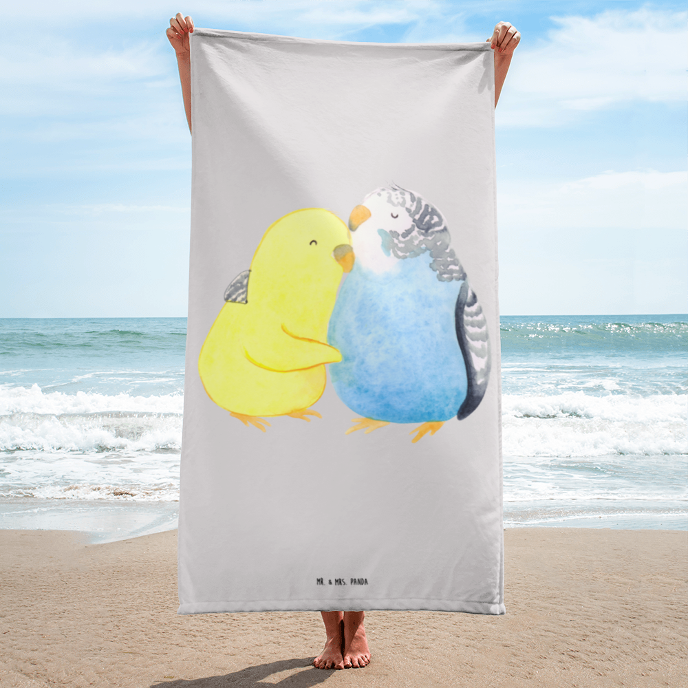 XL Badehandtuch Wellensittich Liebe Handtuch, Badetuch, Duschtuch, Strandtuch, Saunatuch, Liebe, Partner, Freund, Freundin, Ehemann, Ehefrau, Heiraten, Verlobung, Heiratsantrag, Liebesgeschenk, Jahrestag, Hocheitstag, Vögel, Wellensittich, Nähe, Kuscheln, Vertrauen