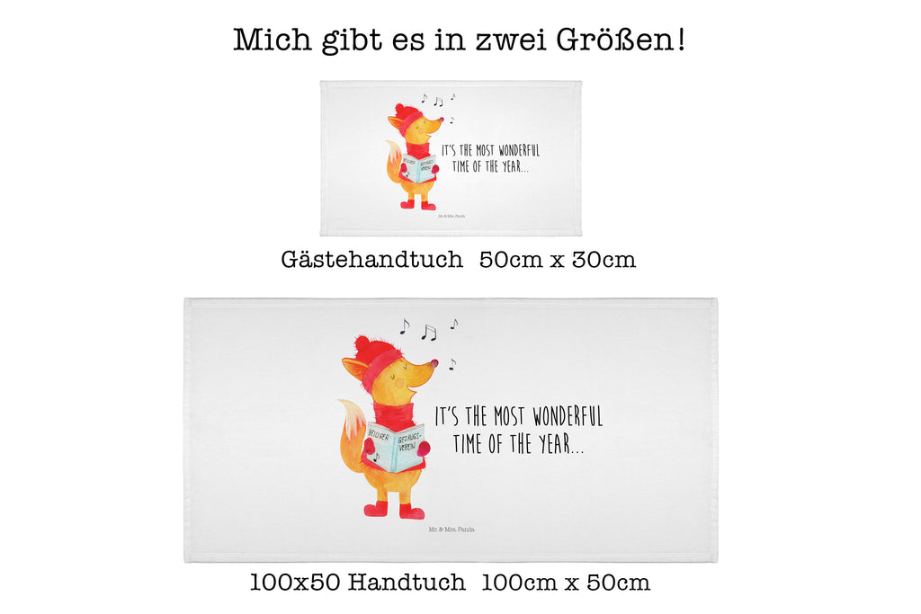 Handtuch Fuchs Sänger Gästetuch, Reisehandtuch, Sport Handtuch, Frottier, Kinder Handtuch, Winter, Weihnachten, Weihnachtsdeko, Nikolaus, Advent, Heiligabend, Wintermotiv, Fuchs, Füchse, Sänger, Geschenk Sänger, Singen, Weihnachtslieder