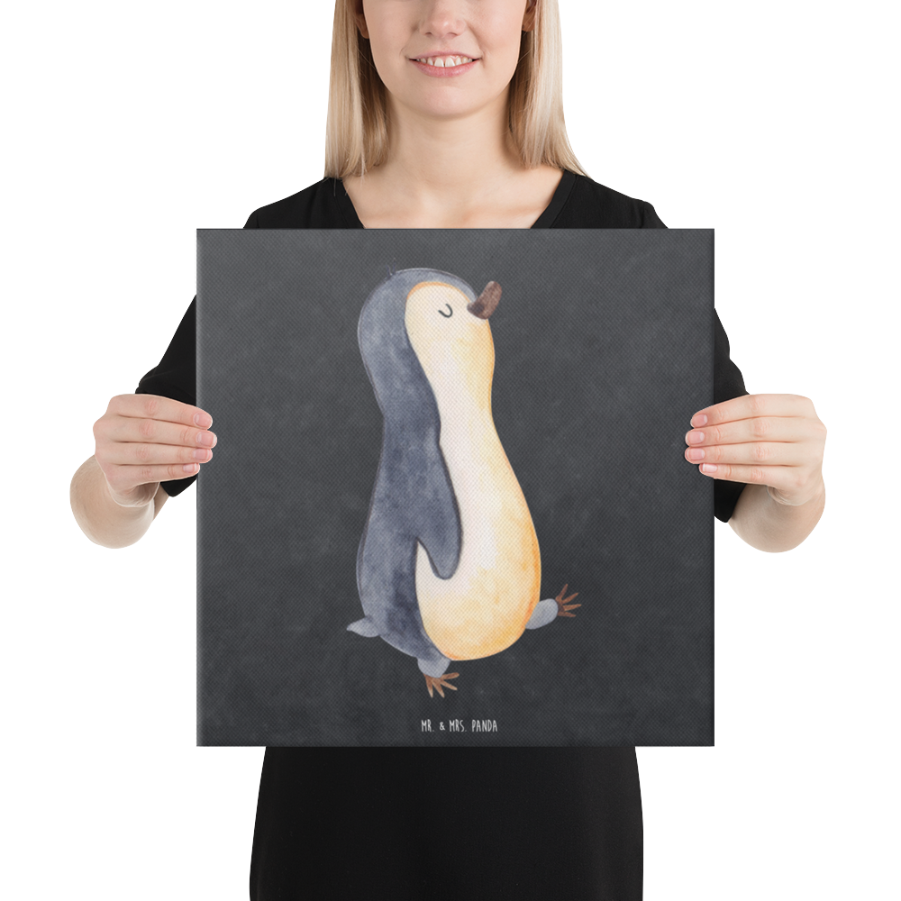 Leinwand Bild Pinguin marschierend Leinwand, Bild, Kunstdruck, Wanddeko, Dekoration, Pinguin, Pinguine, Frühaufsteher, Langschläfer, Bruder, Schwester, Familie