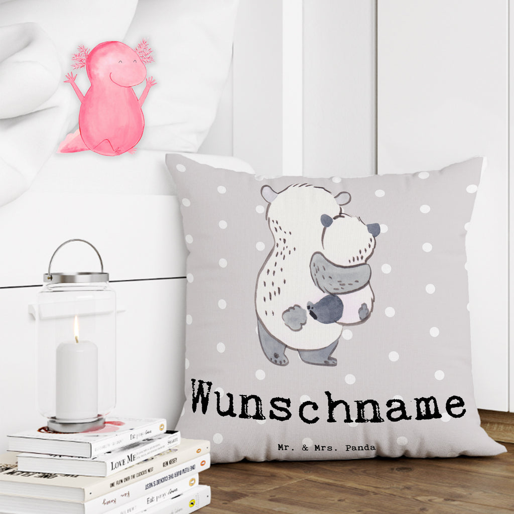 Personalisiertes Kissen Panda Beste Pflegeeltern der Welt Kissen, personalisiert, Name, Wunschname, bedrucken, Kopfkissen, für, Dankeschön, Geschenk, Schenken, Geburtstag, Geburtstagsgeschenk, Geschenkidee, Danke, Bedanken, Mitbringsel, Freude machen, Geschenktipp, Pflegeeltern, Pflegekind, Adoption, Eltern, Mama, Papa, Mami, Papi, Familie, Elternpaar, Mama und Papa