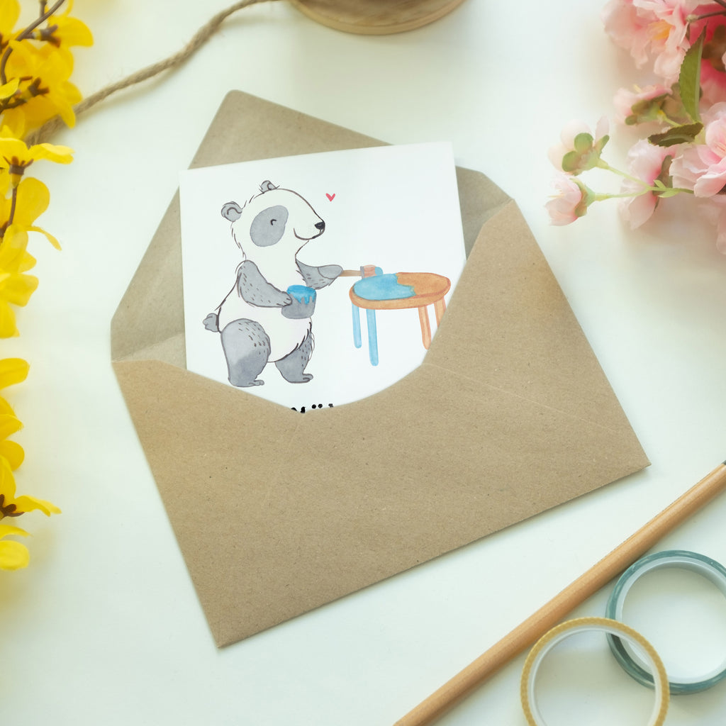 Grußkarte Panda Möbel restaurieren Grußkarte, Klappkarte, Einladungskarte, Glückwunschkarte, Hochzeitskarte, Geburtstagskarte, Karte, Ansichtskarten, Geschenk, Sport, Sportart, Hobby, Schenken, Danke, Dankeschön, Auszeichnung, Gewinn, Sportler, Möbel restaurieren, antike Möbel restaurieren, Handwerk, Restaurator