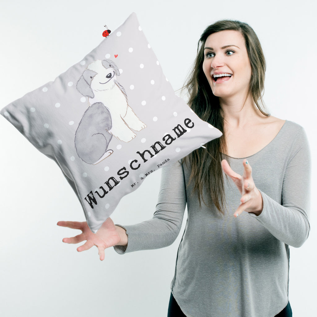 Personalisiertes Kissen Bearded Collie Lebensretter Kissen, personalisiert, Name, Wunschname, bedrucken, Kopfkissen, Hund, Hunderasse, Rassehund, Hundebesitzer, Geschenk, Tierfreund, Schenken, Welpe, Bearded Collie, britischer Hütehund