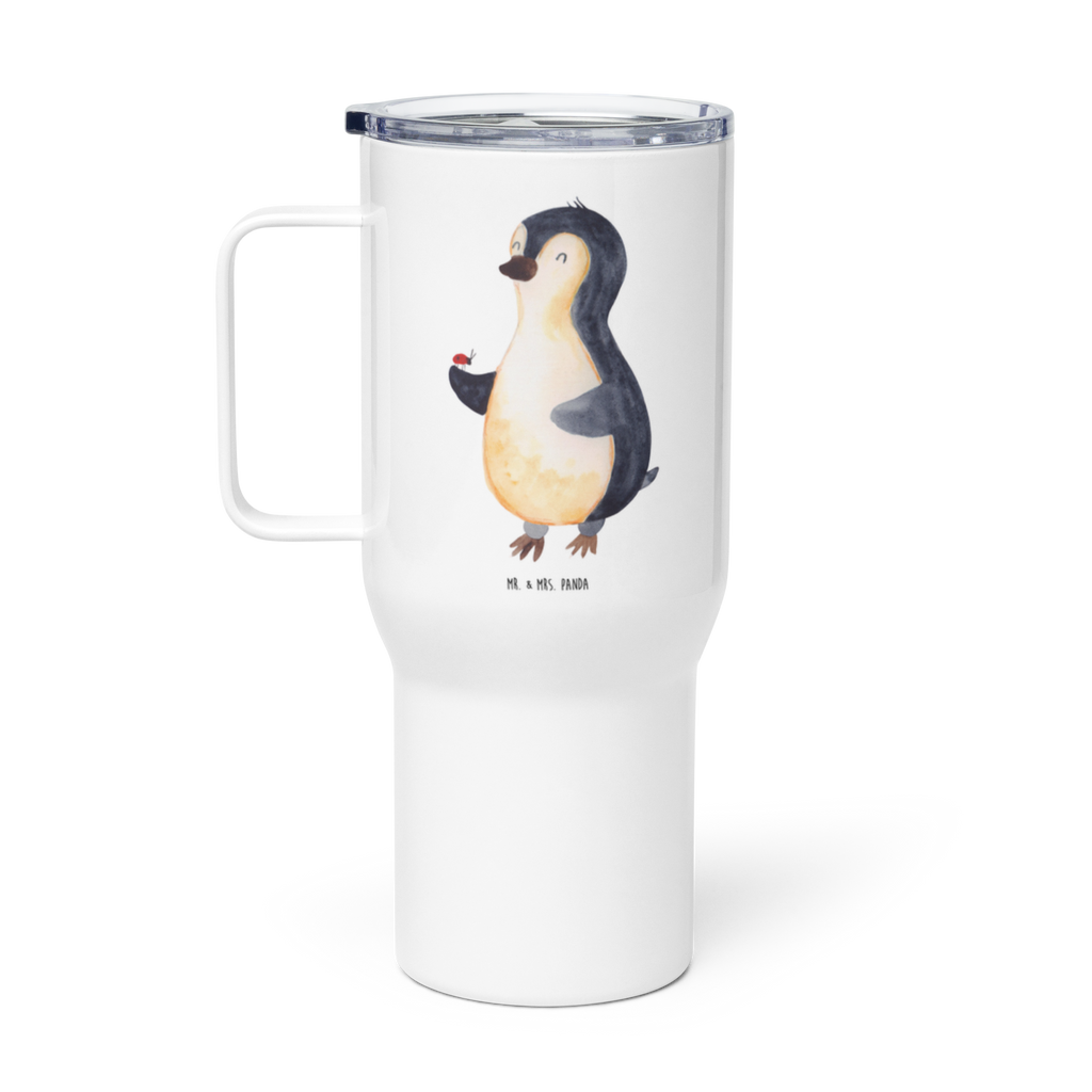 XXL Thermobecher Pinguin Marienkäfer Thermobecher, XL Thermobecher, Reisebecher, XL Reisetasse, Großer Thermobecher, Autobecher, Jumbo Becher, Pinguin, Pinguine, Marienkäfer, Liebe, Wunder, Glück, Freude, Lebensfreude