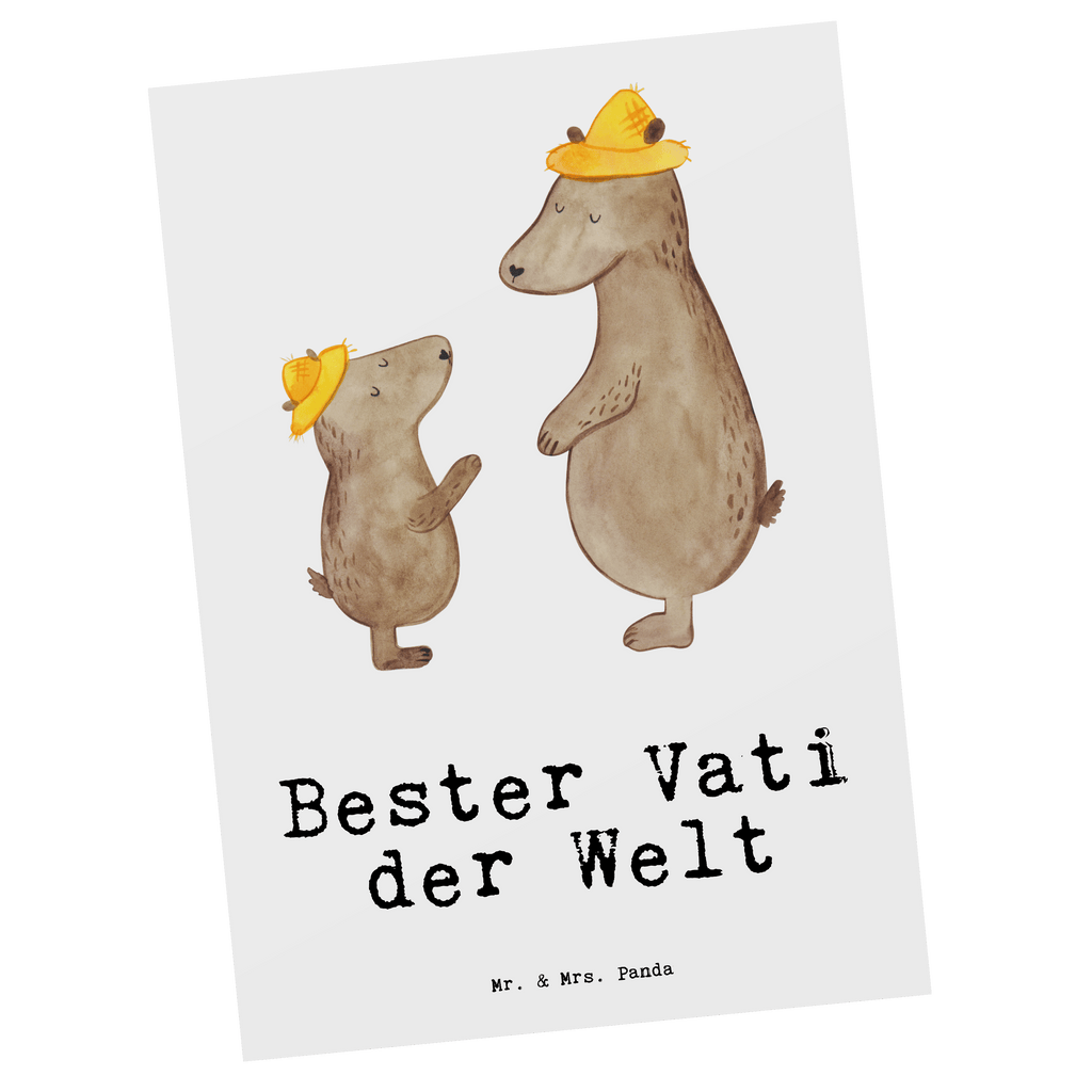 Postkarte Bär Bester Vati der Welt Postkarte, Karte, Geschenkkarte, Grußkarte, Einladung, Ansichtskarte, Geburtstagskarte, Einladungskarte, Dankeskarte, Ansichtskarten, Einladung Geburtstag, Einladungskarten Geburtstag, für, Dankeschön, Geschenk, Schenken, Geburtstag, Geburtstagsgeschenk, Geschenkidee, Danke, Bedanken, Mitbringsel, Freude machen, Geschenktipp, Vater, Papa, Dad, Daddy, Paps, Papi, Vati, Eltern, Geschenk Vater, Mann, Familie, Bester, Kleinigkeit