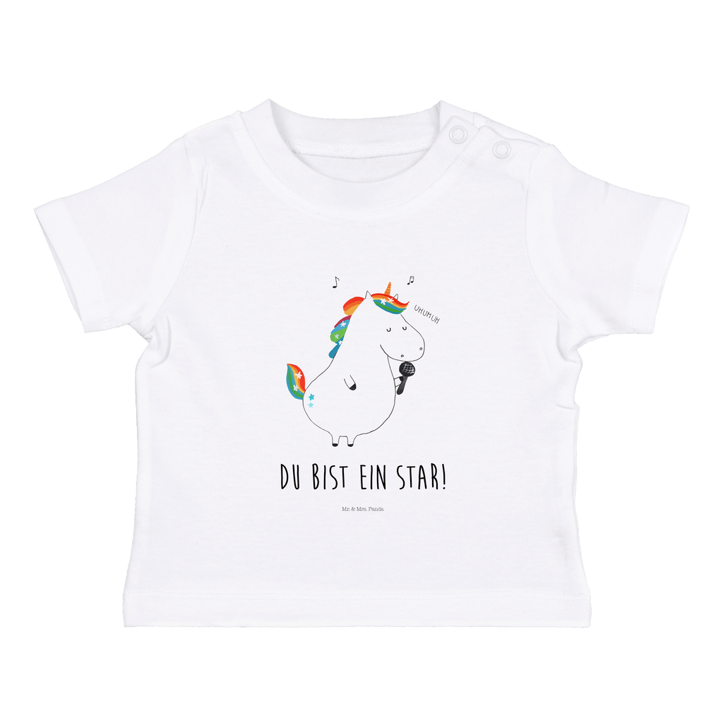 Organic Baby Shirt Einhorn Sänger Baby T-Shirt, Jungen Baby T-Shirt, Mädchen Baby T-Shirt, Shirt, Einhorn, Einhörner, Einhorn Deko, Pegasus, Unicorn, Glitzer, Konfetti, Party, Geburtstag, Feier, Fest, Disco, Sängerin, Sänger, Freundin