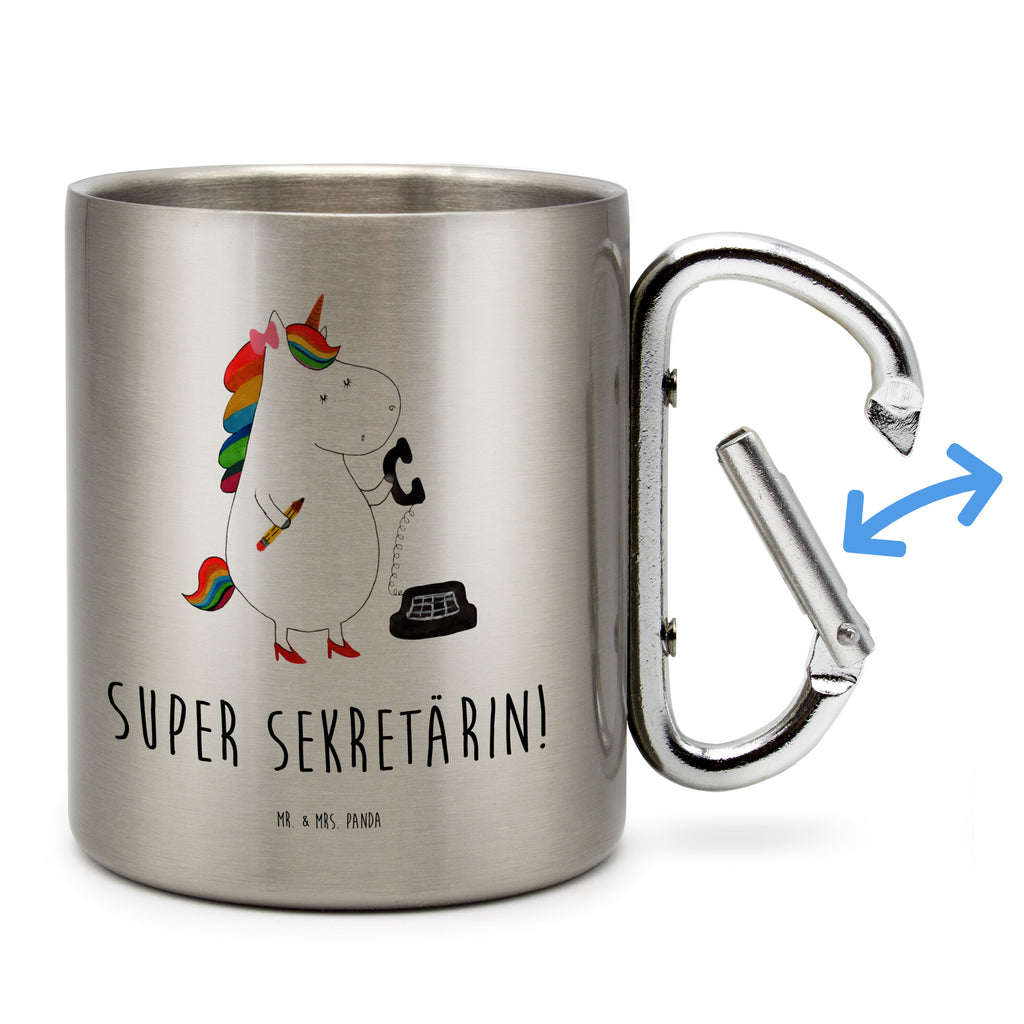 Edelstahlbecher Einhorn Sekretärin Edelstahltasse, Karabiner, Edelstahlbecher, Outdoor, Camping, Tasse, Becher, Einhorn, Einhörner, Einhorn Deko, Pegasus, Unicorn, Sekretärin, Büro, Rechtsanwältin, Rechtsanwaltsgehilfin, Steuerbüro, Steuerkanzlei, Bürokraft, Bürohilfe