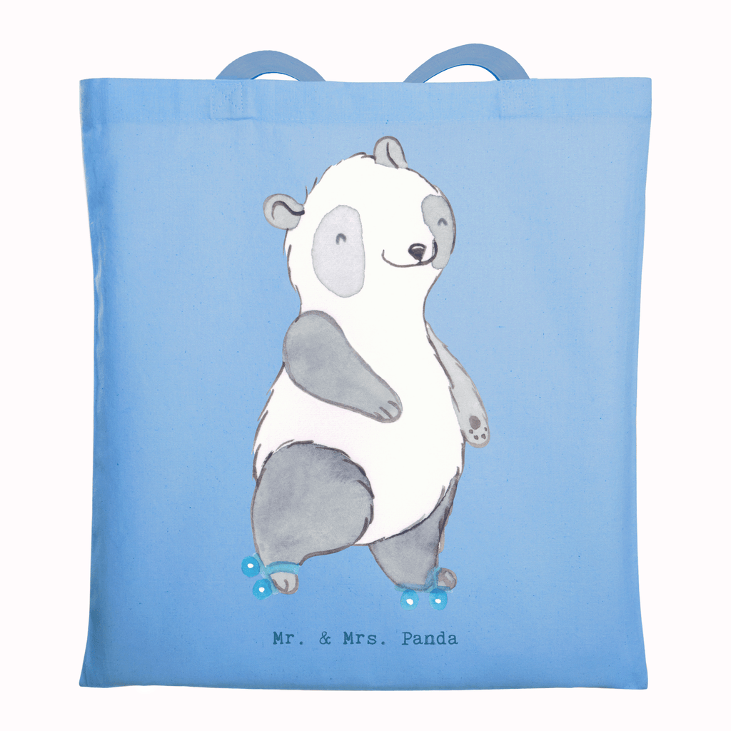 Tragetasche Panda Inliner fahren Medizin Beuteltasche, Beutel, Einkaufstasche, Jutebeutel, Stoffbeutel, Tasche, Shopper, Umhängetasche, Strandtasche, Schultertasche, Stofftasche, Tragetasche, Badetasche, Jutetasche, Einkaufstüte, Laptoptasche, Geschenk, Sport, Sportart, Hobby, Schenken, Danke, Dankeschön, Auszeichnung, Gewinn, Sportler, Inliner fahren, Rollschuh fahren, Rollerblades, inlinern