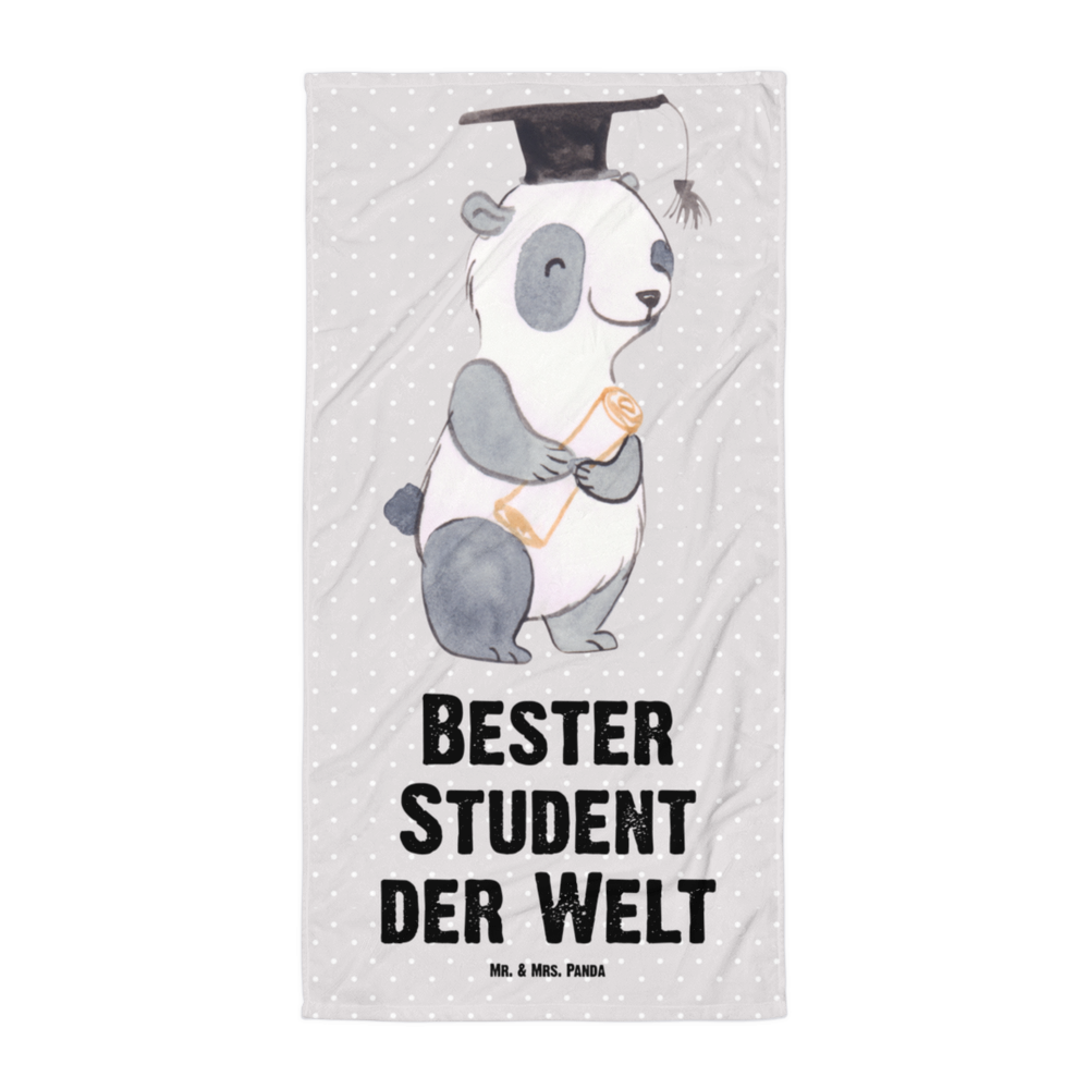 XL Badehandtuch Panda Bester Student der Welt Handtuch, Badetuch, Duschtuch, Strandtuch, Saunatuch, für, Dankeschön, Geschenk, Schenken, Geburtstag, Geburtstagsgeschenk, Geschenkidee, Danke, Bedanken, Mitbringsel, Freude machen, Geschenktipp, Student, Studium, Sohn, Spaß, Musterschüler, lustig, Studienabschluss, witzig, Universität, Abschluss, Alumni, Uni, Studenten, Hochschule