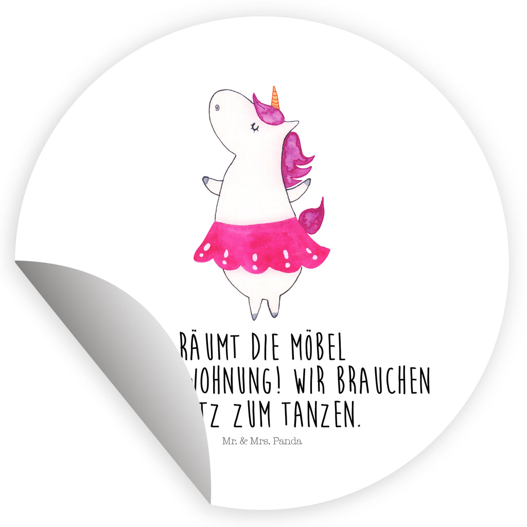 Rund Aufkleber Einhorn Ballerina Sticker, Aufkleber, Etikett, Einhorn, Einhörner, Einhorn Deko, Pegasus, Unicorn, Tanzen, Ballerina, Party, Wohnung, Spaß, Feiern, Geburtstag, Tänzerin, Lebenslust, Lebensfreude