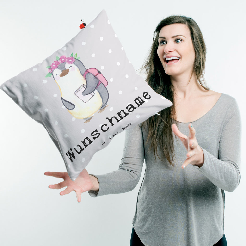 Personalisiertes Kissen Pinguin Beste Enkelin der Welt Kissen, personalisiert, Name, Wunschname, bedrucken, Kopfkissen, für, Dankeschön, Geschenk, Schenken, Geburtstag, Geburtstagsgeschenk, Geschenkidee, Danke, Bedanken, Mitbringsel, Freude machen, Geschenktipp, Enkelin, Enkelkind, Enkeltochter, Oma, Opa, Kind von Tochter, Kind von Sohn, Großtochter, Taufe