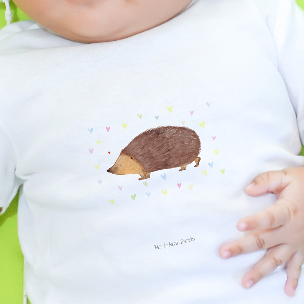 Organic Baby Shirt Igel Herzen Baby T-Shirt, Jungen Baby T-Shirt, Mädchen Baby T-Shirt, Shirt, Tiermotive, Gute Laune, lustige Sprüche, Tiere, Liebe, Herz, Herzen, Igel, Vertrauen, Kuss, Leben