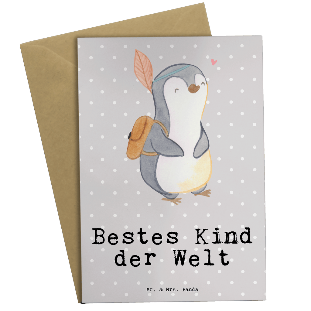 Grußkarte Pinguin Bestes Kind der Welt Grußkarte, Klappkarte, Einladungskarte, Glückwunschkarte, Hochzeitskarte, Geburtstagskarte, Karte, Ansichtskarten, für, Dankeschön, Geschenk, Schenken, Geburtstag, Geburtstagsgeschenk, Geschenkidee, Danke, Bedanken, Mitbringsel, Freude machen, Geschenktipp, Kinder, Kind, Kid, Kids, Kiddy, Bestes, Tochter, Sohn, Nachwuchs, Geburt, Liebling, Taufe