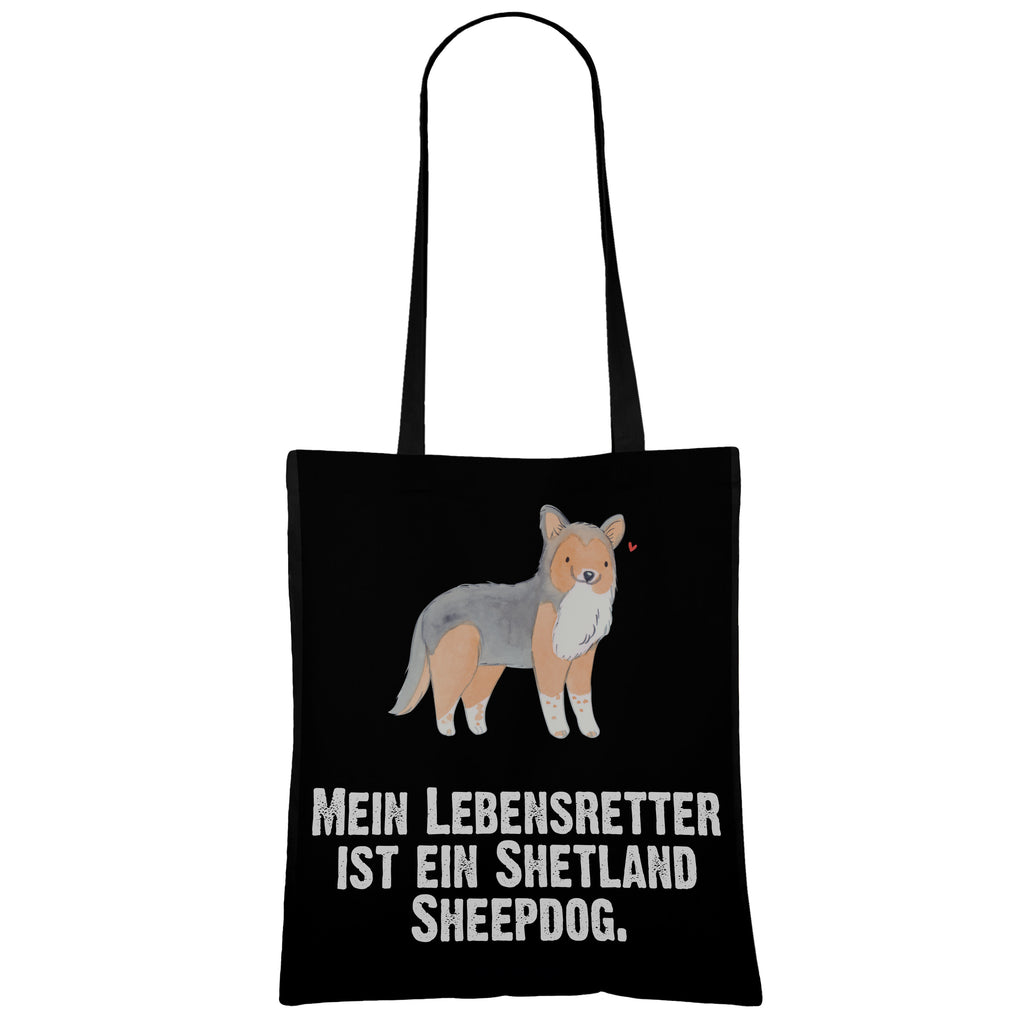 Tragetasche Shetland Sheepdog Lebensretter Beuteltasche, Beutel, Einkaufstasche, Jutebeutel, Stoffbeutel, Tasche, Shopper, Umhängetasche, Strandtasche, Schultertasche, Stofftasche, Tragetasche, Badetasche, Jutetasche, Einkaufstüte, Laptoptasche, Hund, Hunderasse, Rassehund, Hundebesitzer, Geschenk, Tierfreund, Schenken, Welpe, Shetland Sheepdog, Sheltie