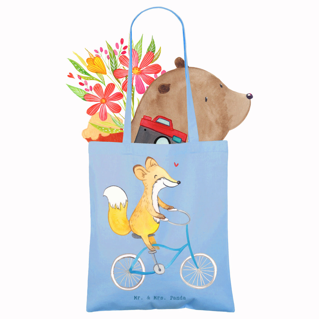 Tragetasche Fuchs Fahrrad fahren Tage Beuteltasche, Beutel, Einkaufstasche, Jutebeutel, Stoffbeutel, Tasche, Shopper, Umhängetasche, Strandtasche, Schultertasche, Stofftasche, Tragetasche, Badetasche, Jutetasche, Einkaufstüte, Laptoptasche, Geschenk, Sport, Sportart, Hobby, Schenken, Danke, Dankeschön, Auszeichnung, Gewinn, Sportler, Fahrrad fahren, Radeln, Trekking, Mountainbiking, Radsport