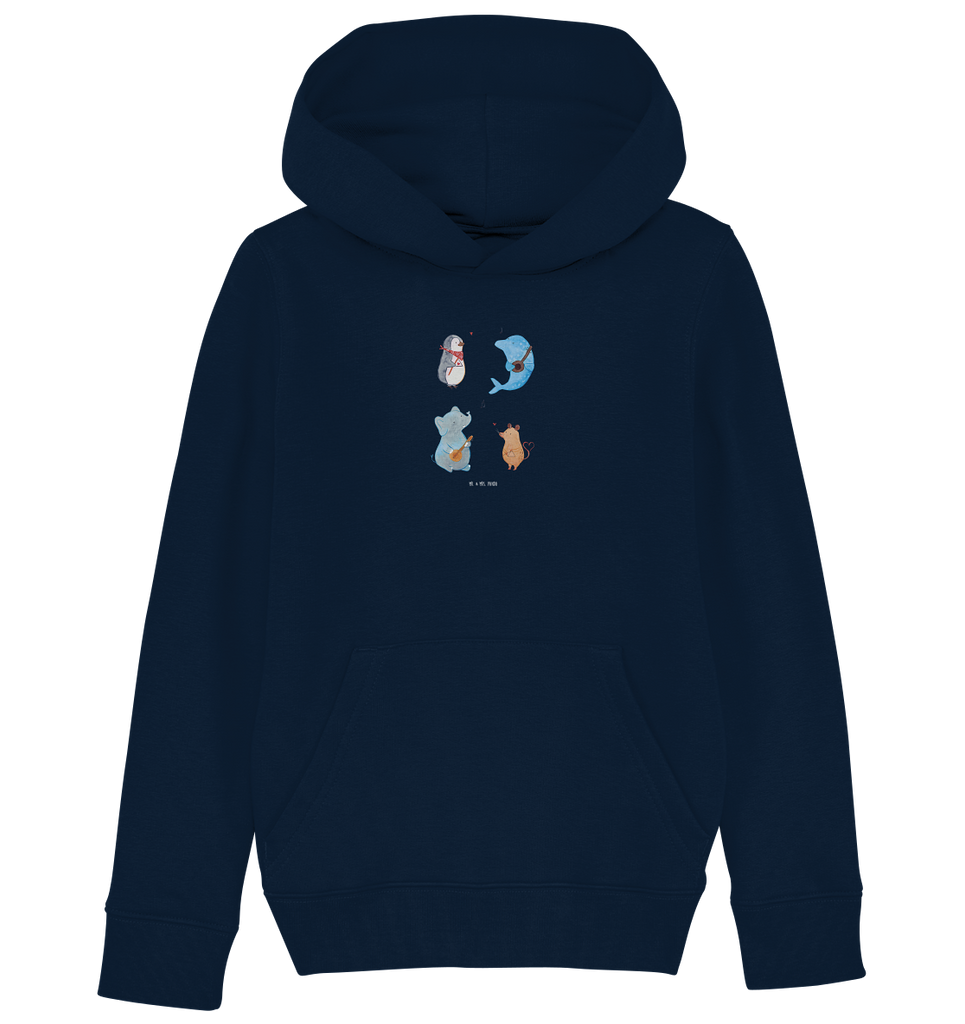 Organic Kinder Hoodie Big Band Kinder Hoodie, Kapuzenpullover, Kinder Oberteil, Mädchen Hoodie, Jungen Hoodie, Mädchen Kapuzenpullover, Jungen Kapuzenpullover, Mädchen Kleidung, Jungen Kleidung, Mädchen Oberteil, Jungen Oberteil, Tiermotive, Gute Laune, lustige Sprüche, Tiere, Hund, Pinguin, Maus, Elefant, Delfin, Gitarre, Band, Triangel, Musikanten, Musik