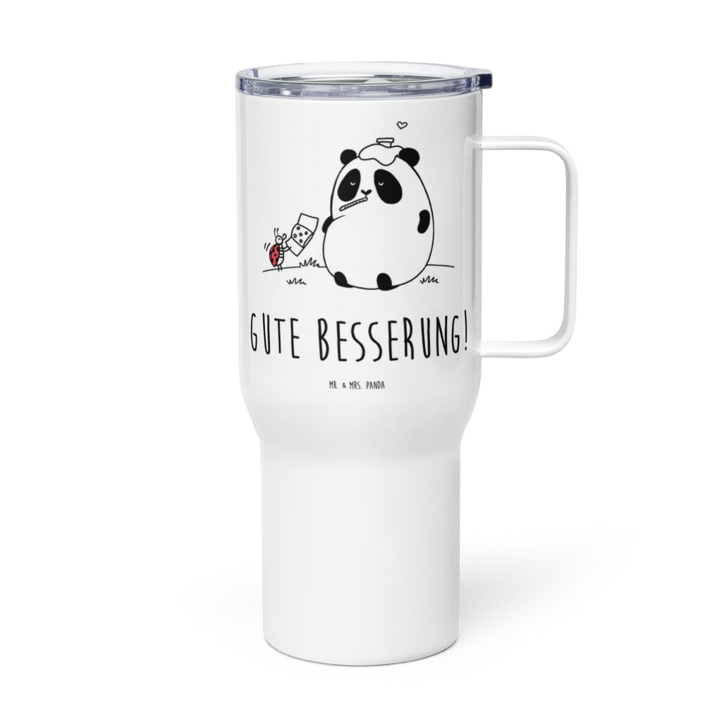 XXL Thermobecher Panda Gute Besserung Thermobecher, XL Thermobecher, Reisebecher, XL Reisetasse, Großer Thermobecher, Autobecher, Jumbo Becher